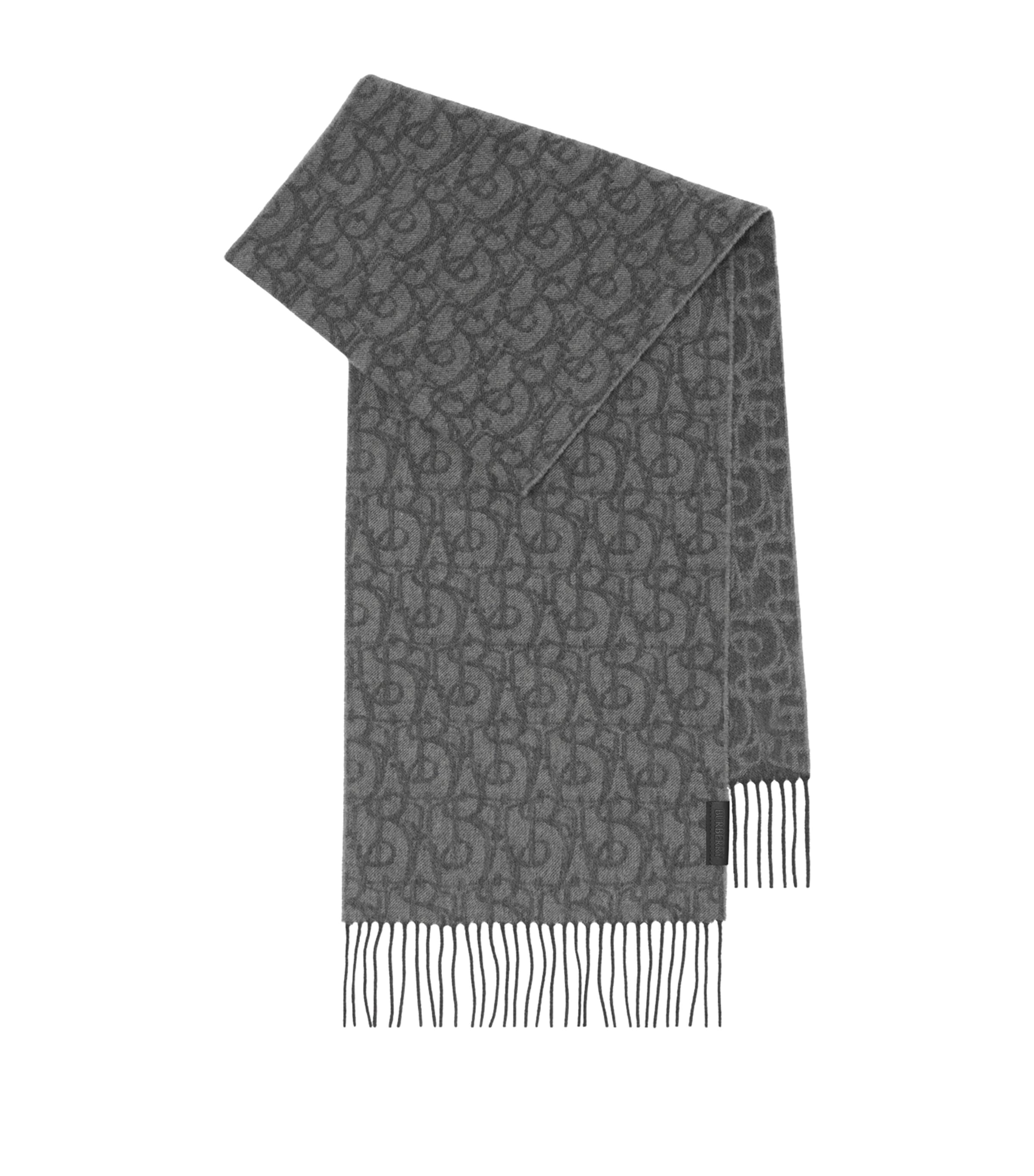 Burberry Cashmere B Charm Scarf Iron Grey