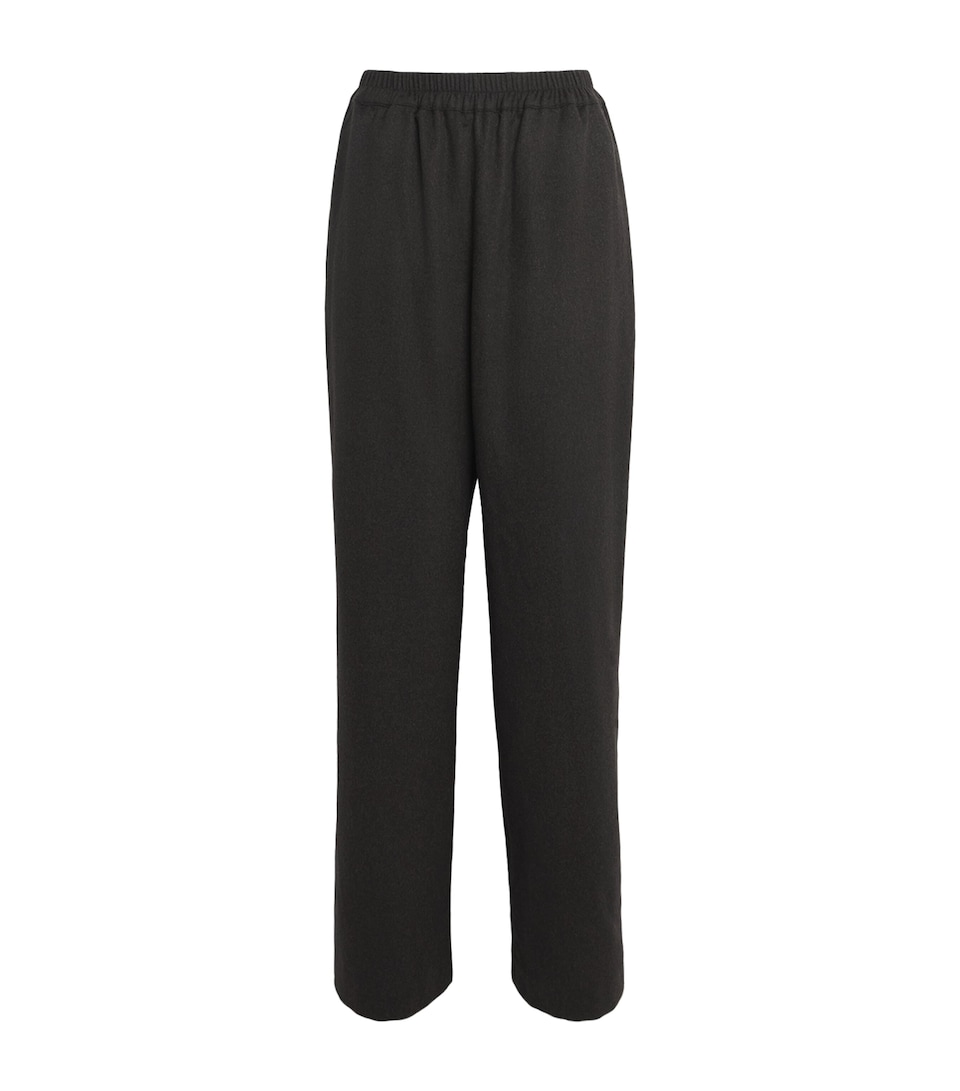 Le Kasha Womens Cashmere Wide-Leg Trousers Chocolat