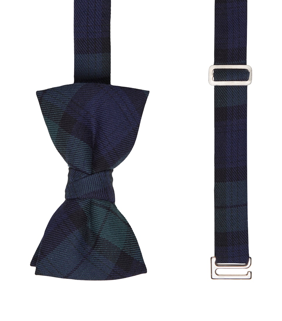 Trotters Cotton Tartan Bow Tie Navy Tartan
