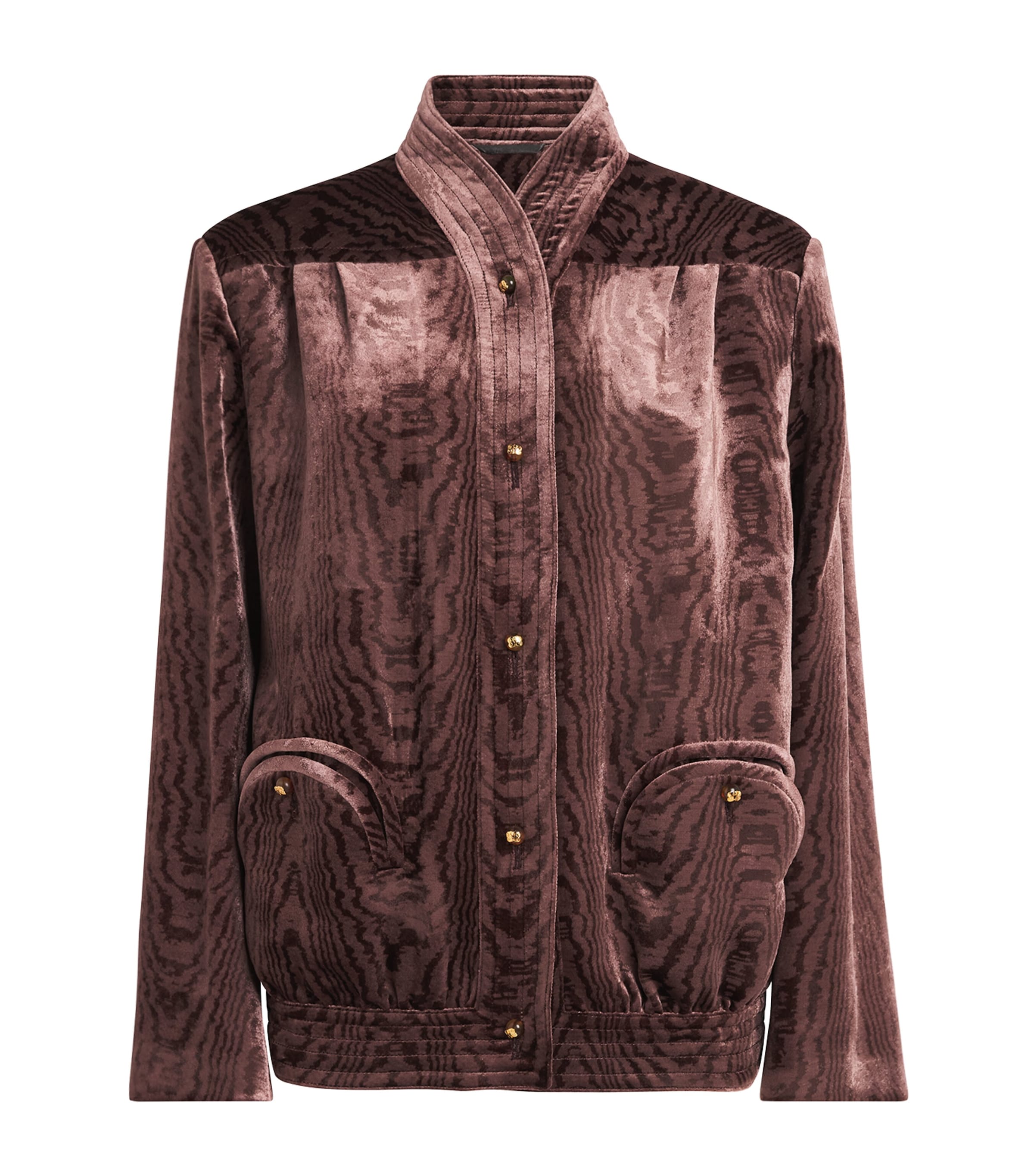 Blazé Milano Womens Velvet Patterned Coiba Blazer Mauve