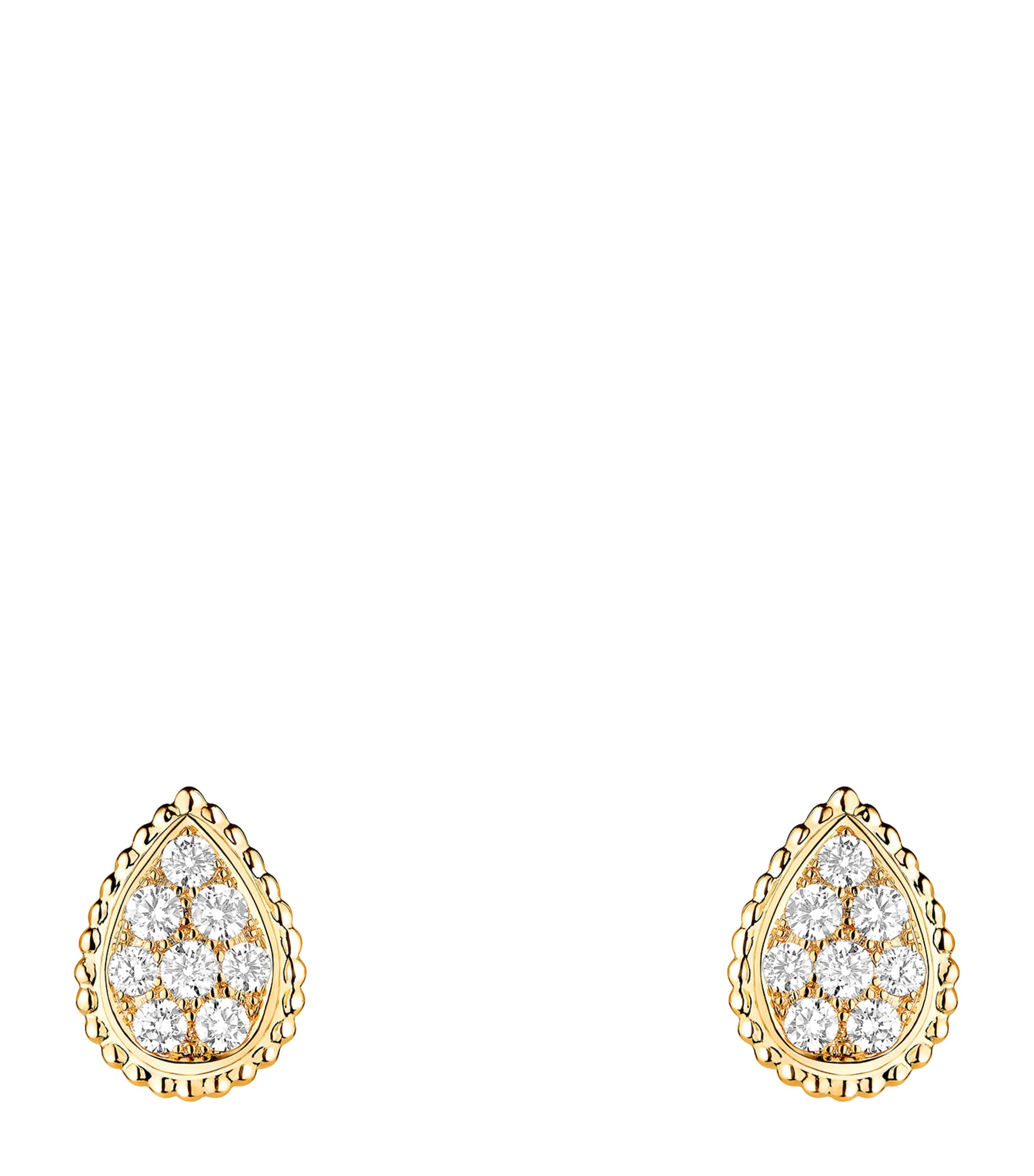 Yellow Gold and Diamond Serpent Bohème Stud Earrings