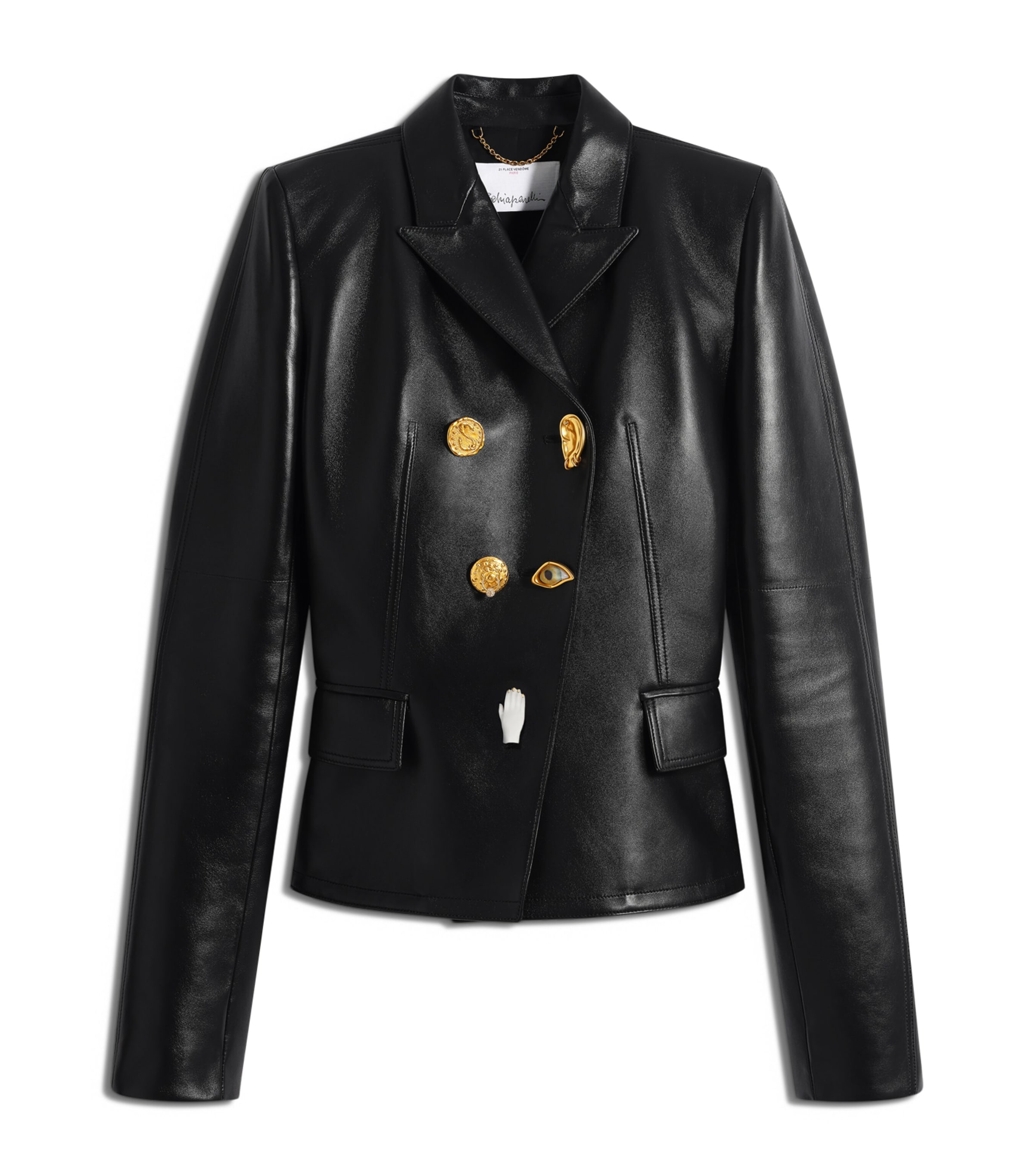Schiaparelli Womens Lambskin Elsa Jacket Black