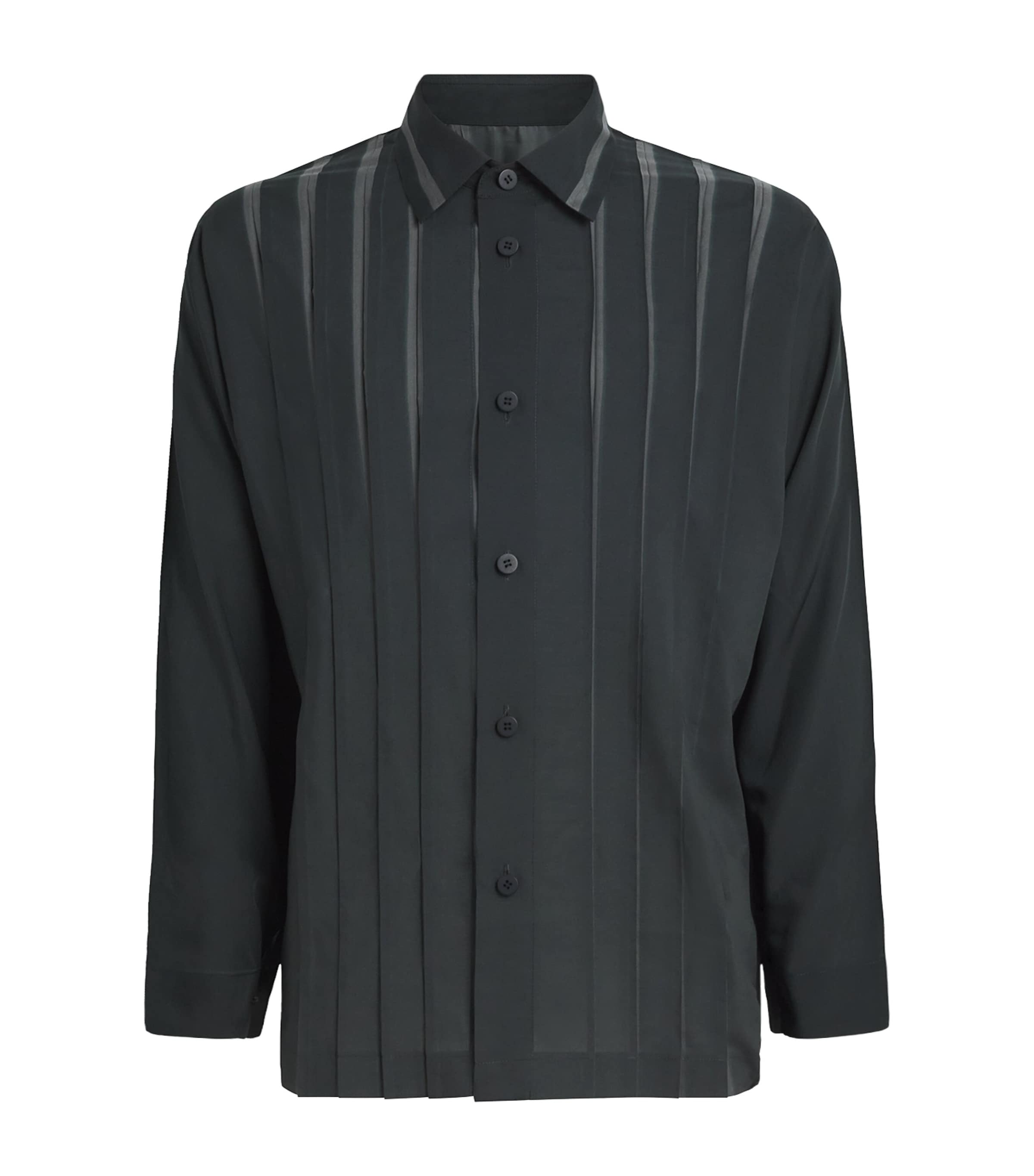 IM MEN Mens Pleated Dawn Ray Shirt Black