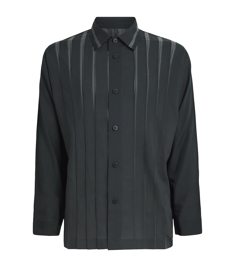 IM MEN Mens Pleated Dawn Ray Shirt Black