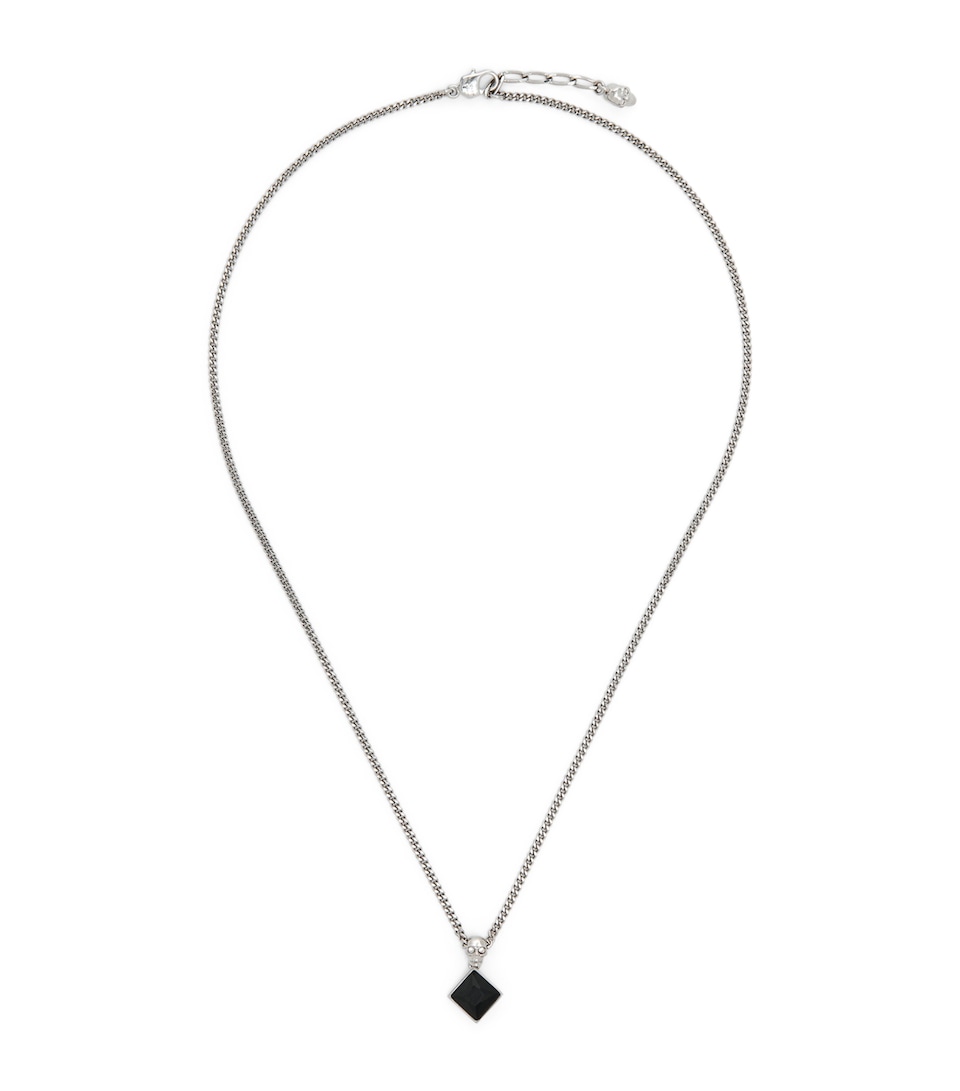 Embellished Twin Skull Necklace