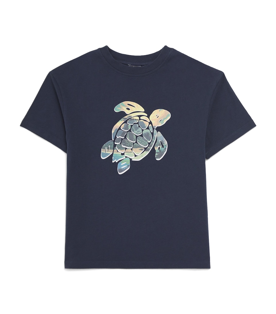 Vilebrequin Kids Organic Cotton Turtle T-Shirt (2-12 Years) Bleu Marine