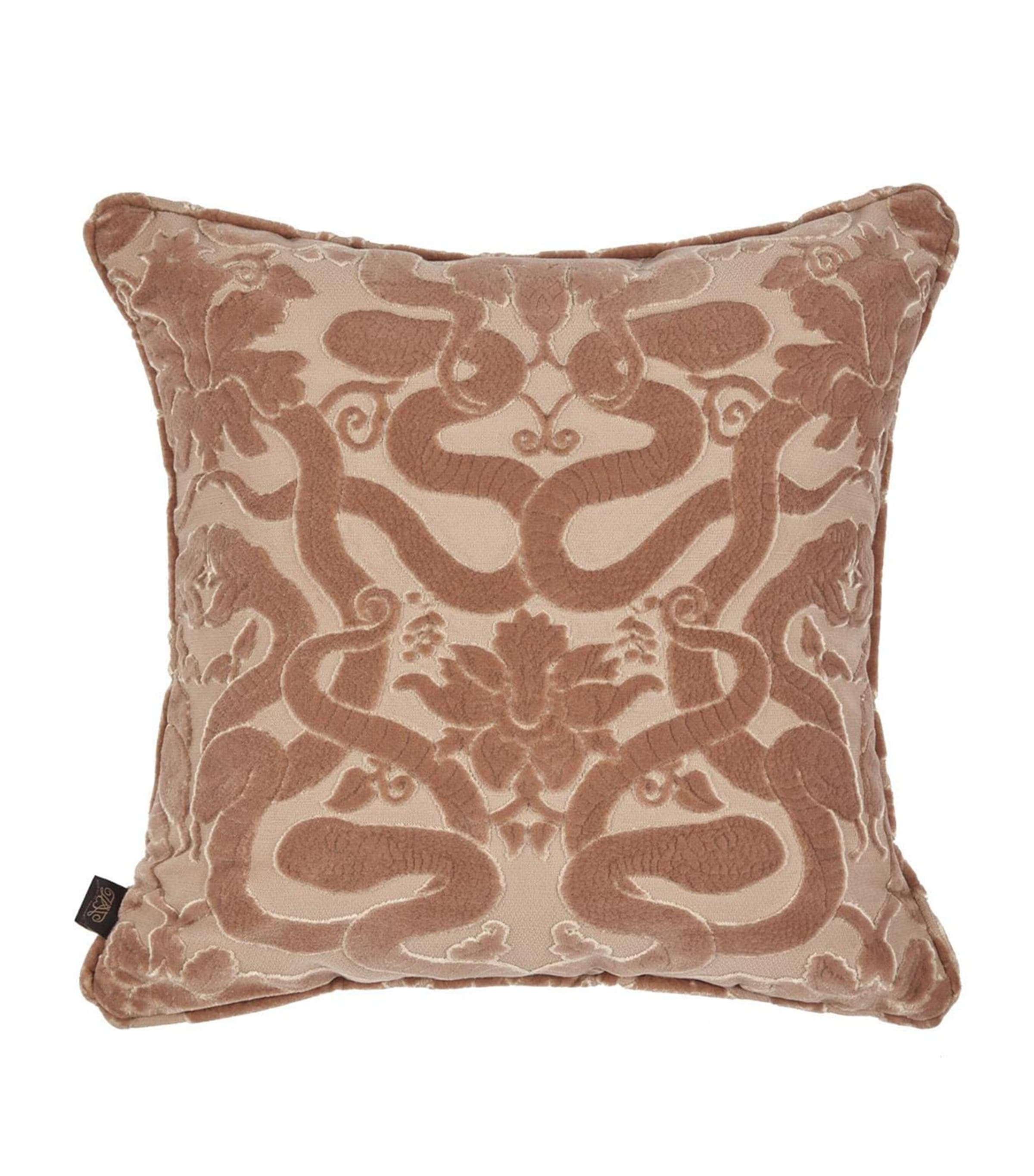Medium Cut-Velvet Anaconda Cushion (45cm x 45cm)