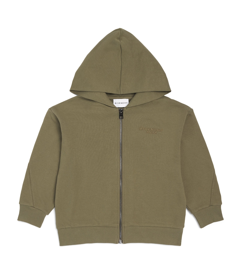 Givenchy Kids Organic Cotton Logo Zip-Up Hoodie (4-12+ Years)