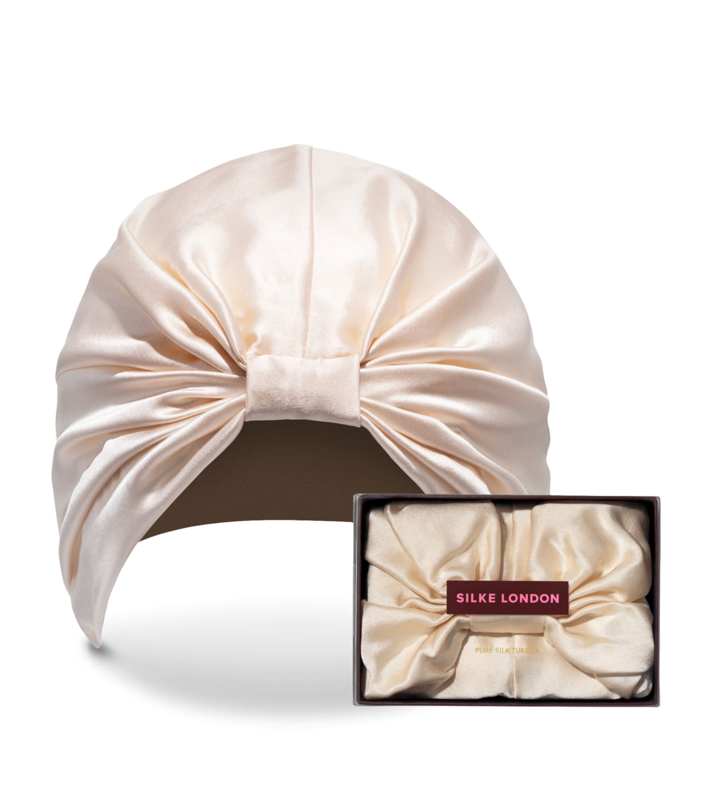 SILKE Mulberry Silk Hair Bonnet Champagne