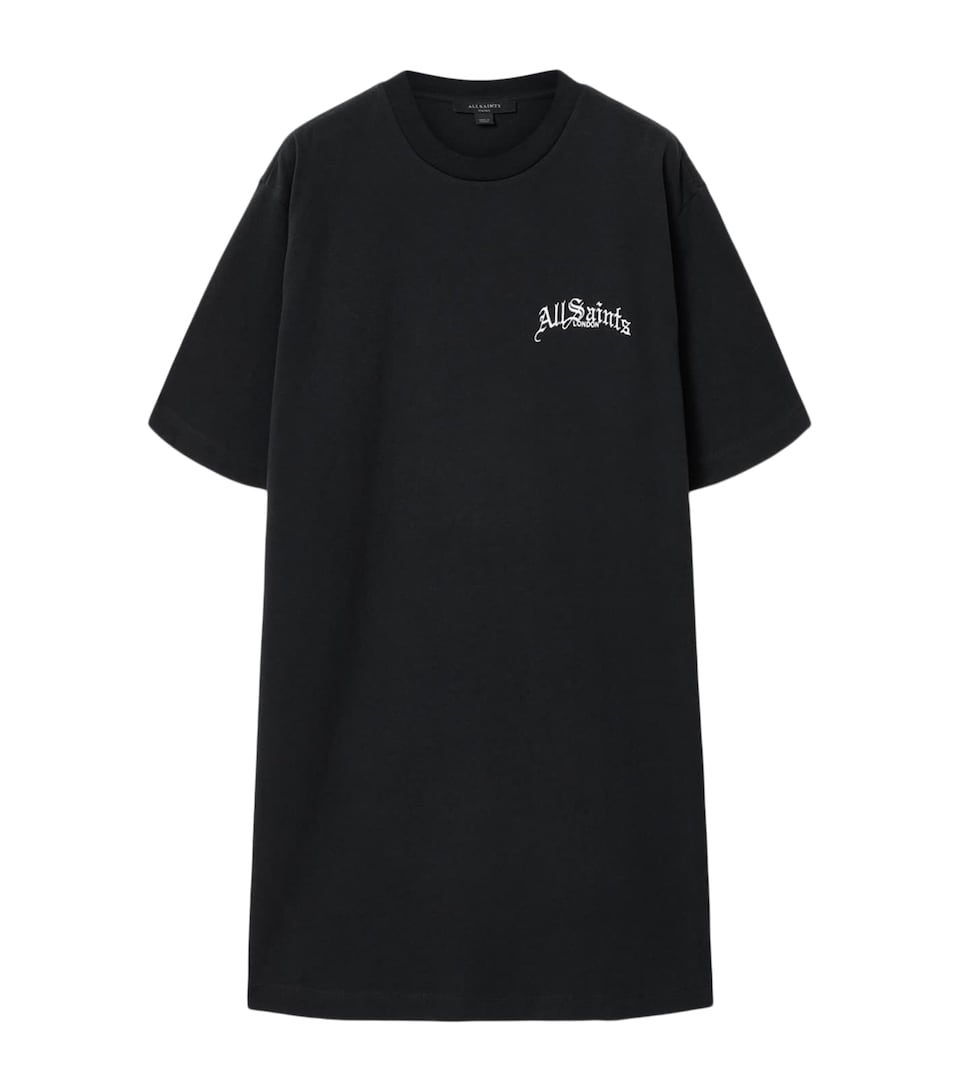 AllSaints Womens Organic Cotton Lisa Mini Dress Washed Black