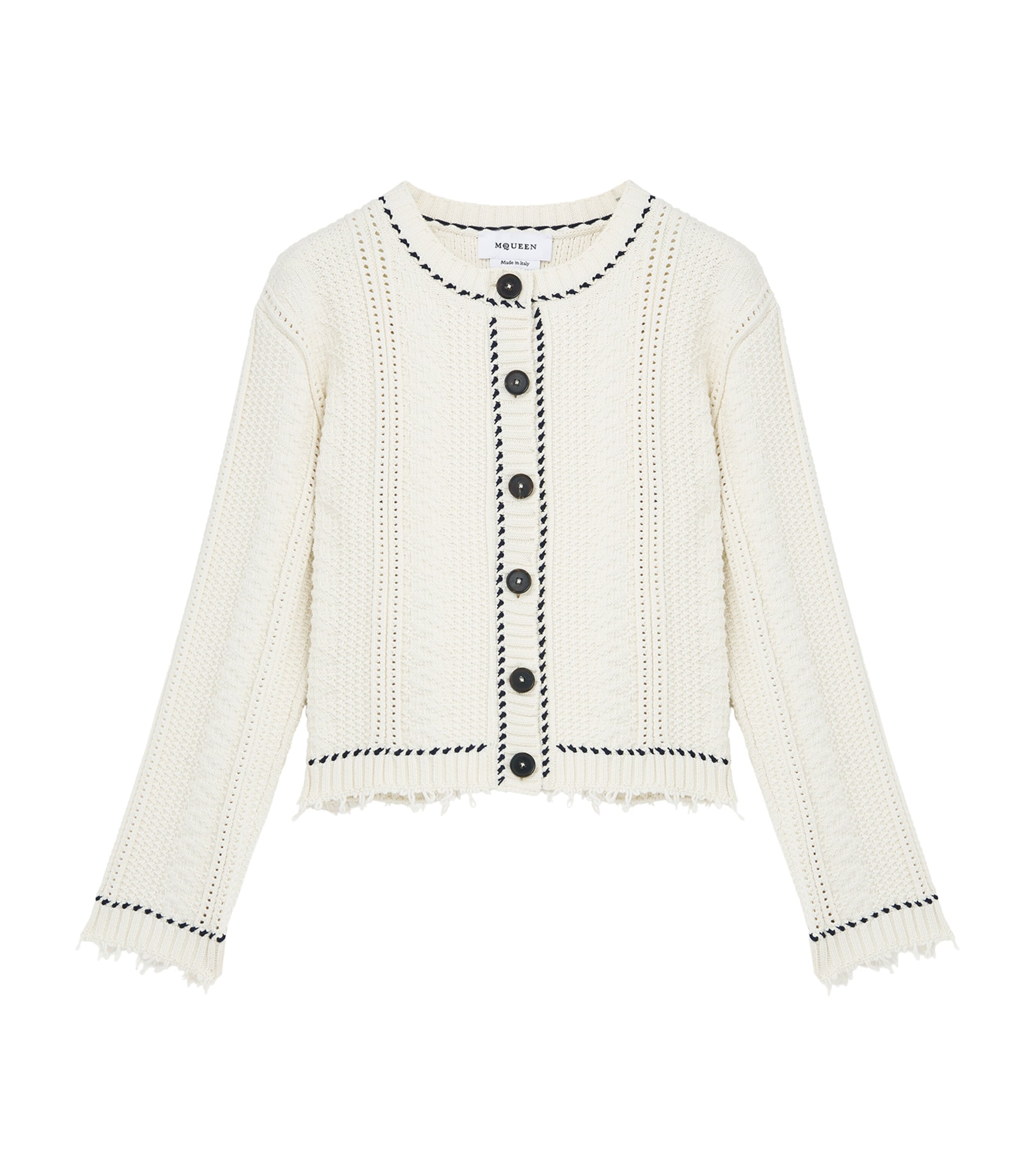 Textured Frayed Cardigan