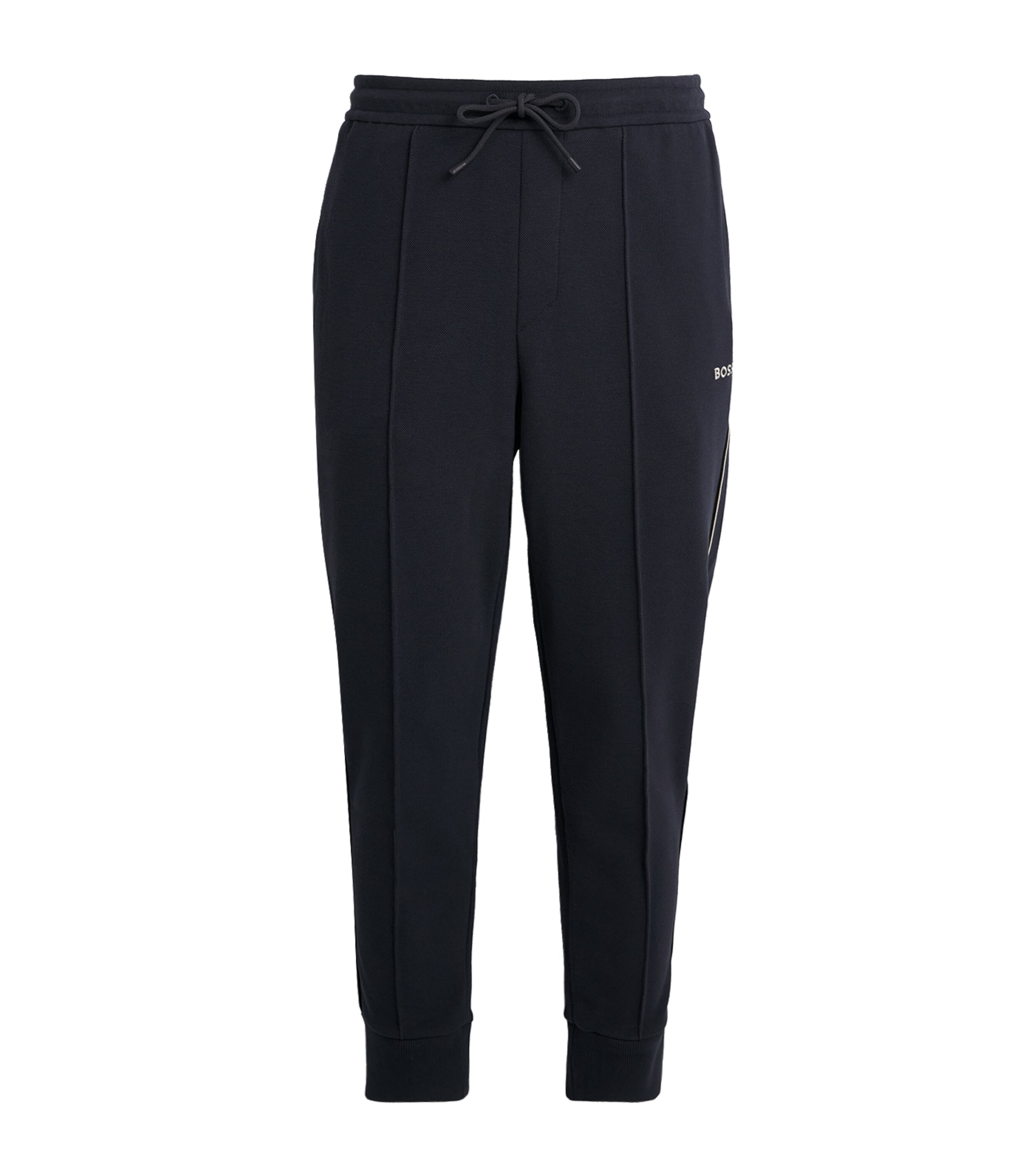 BOSS Mens Cotton-Blend Pintuck Sweatpants Dark