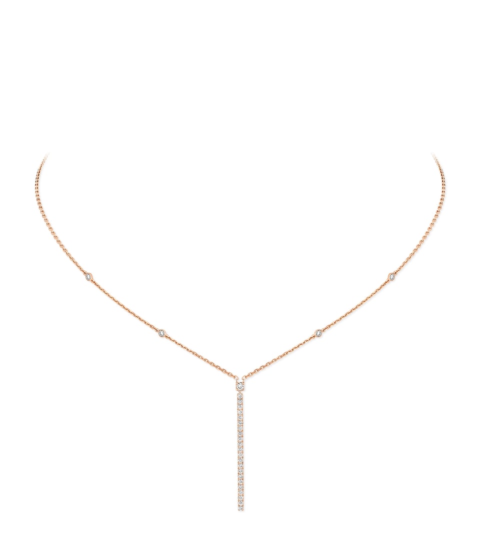 Gatsby Pink Gold and Diamond Pavé Chain Necklace (0.38ct)