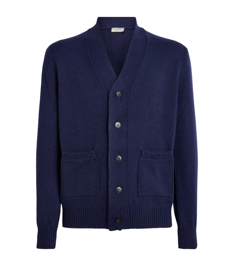 Canali Mens Alpaca-Blend V-Neck Cardigan