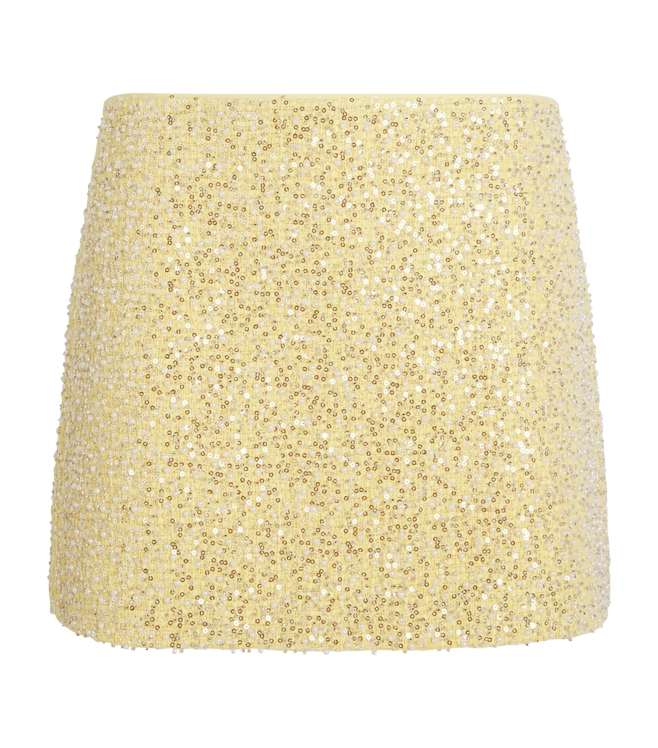 Tweed Embellished Ecenia Mini Skirt