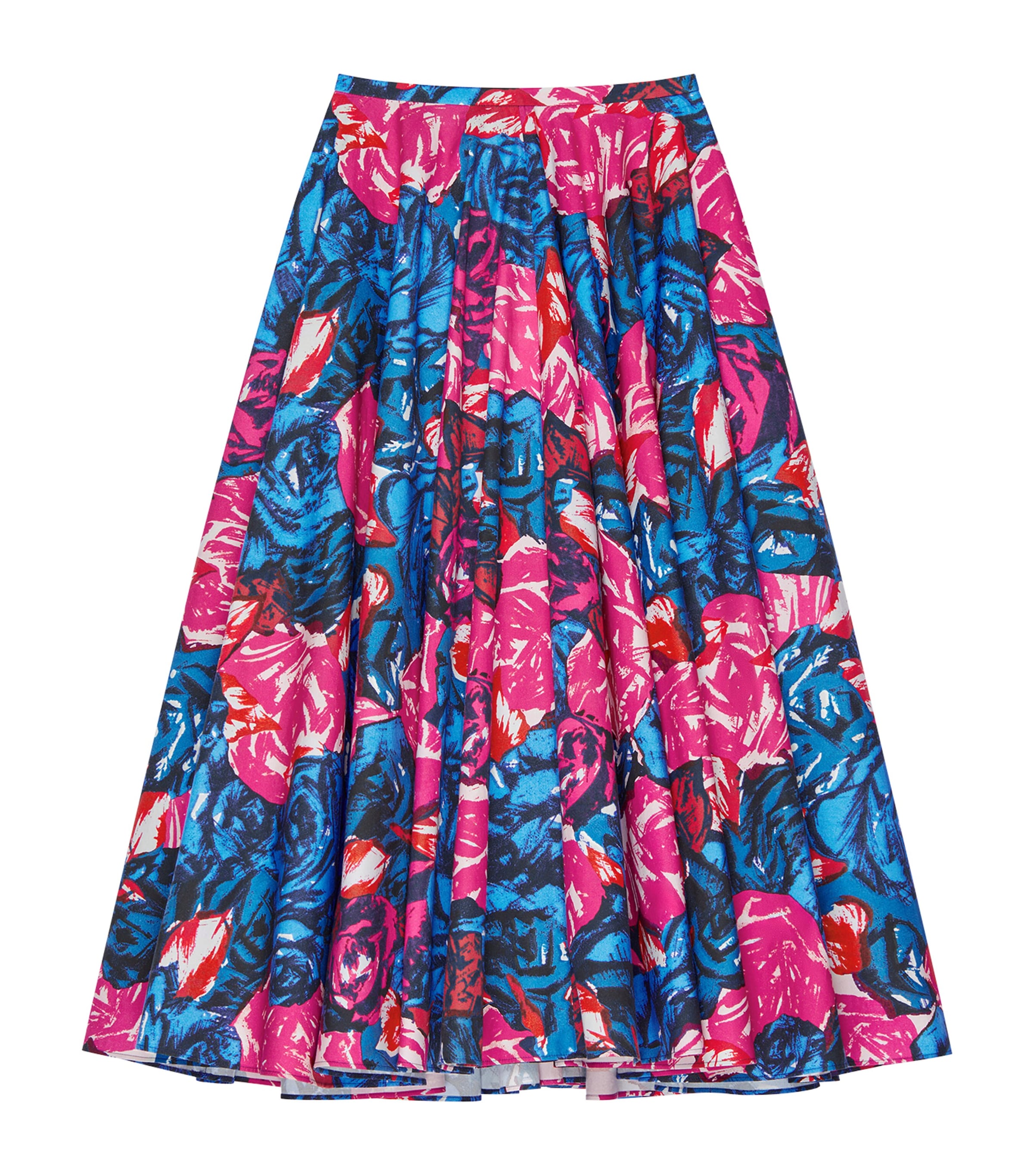 Givenchy Womens Cotton Floral Midi Skirt
