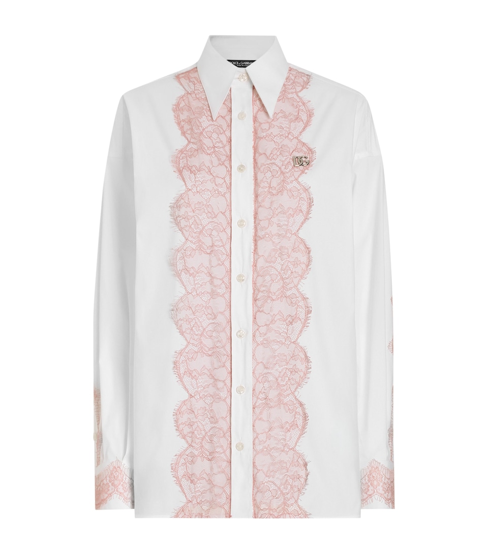 Cotton-Blend Lace-Detail Shirt