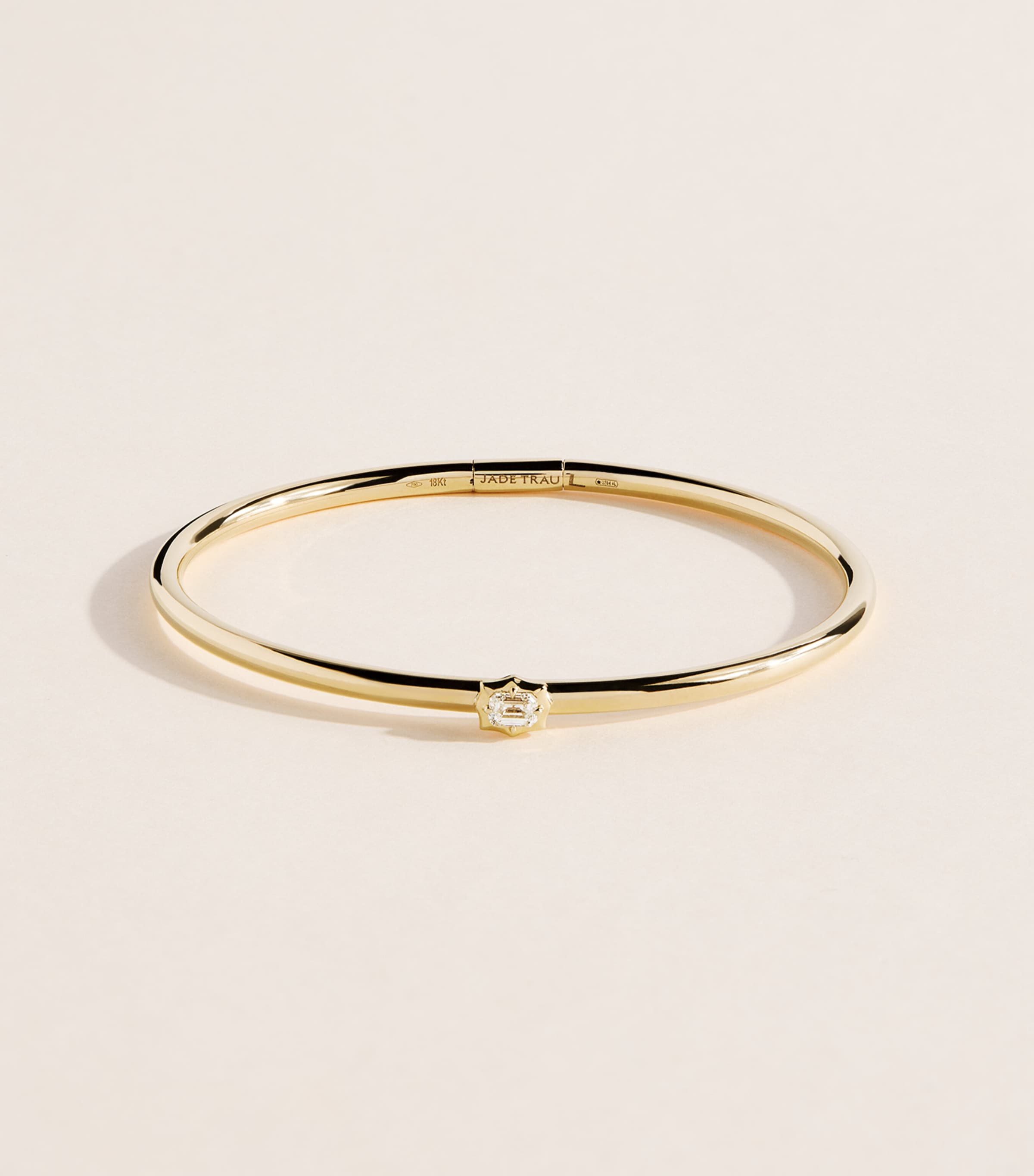 Jade Trau Yellow Gold and Diamond Vanguard Plié Bangle Yellow Gold