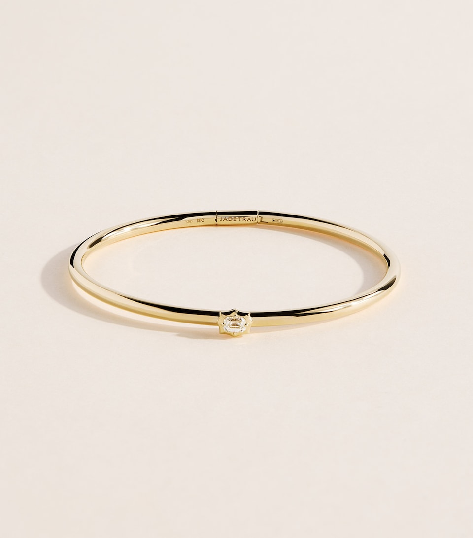 Jade Trau Yellow Gold and Diamond Vanguard Plié Bangle Yellow Gold