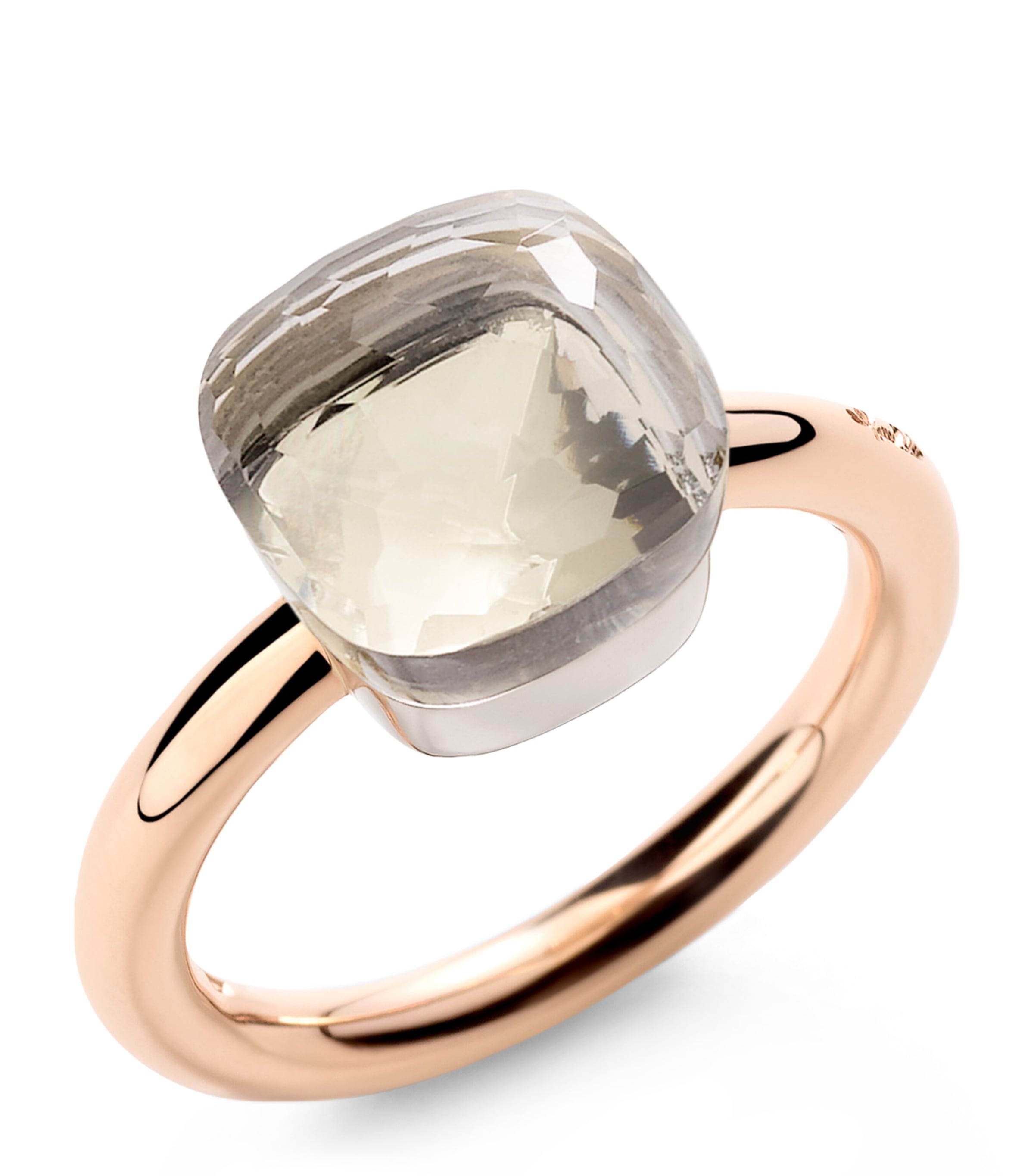 Pomellato Mixed Gold and White Topaz Nudo Classic Ring