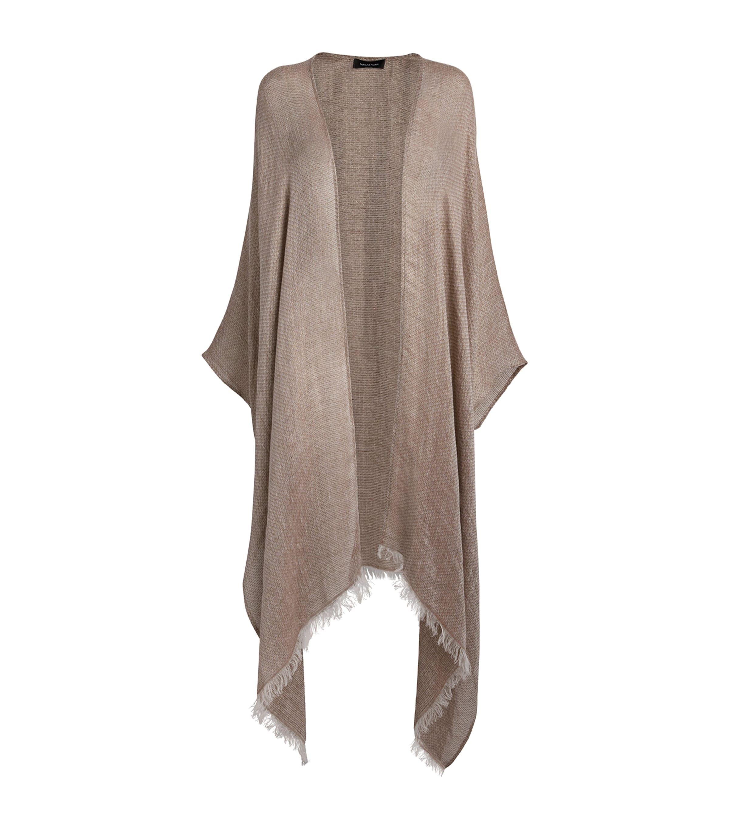 Linen-Blend Shawl Cloak
