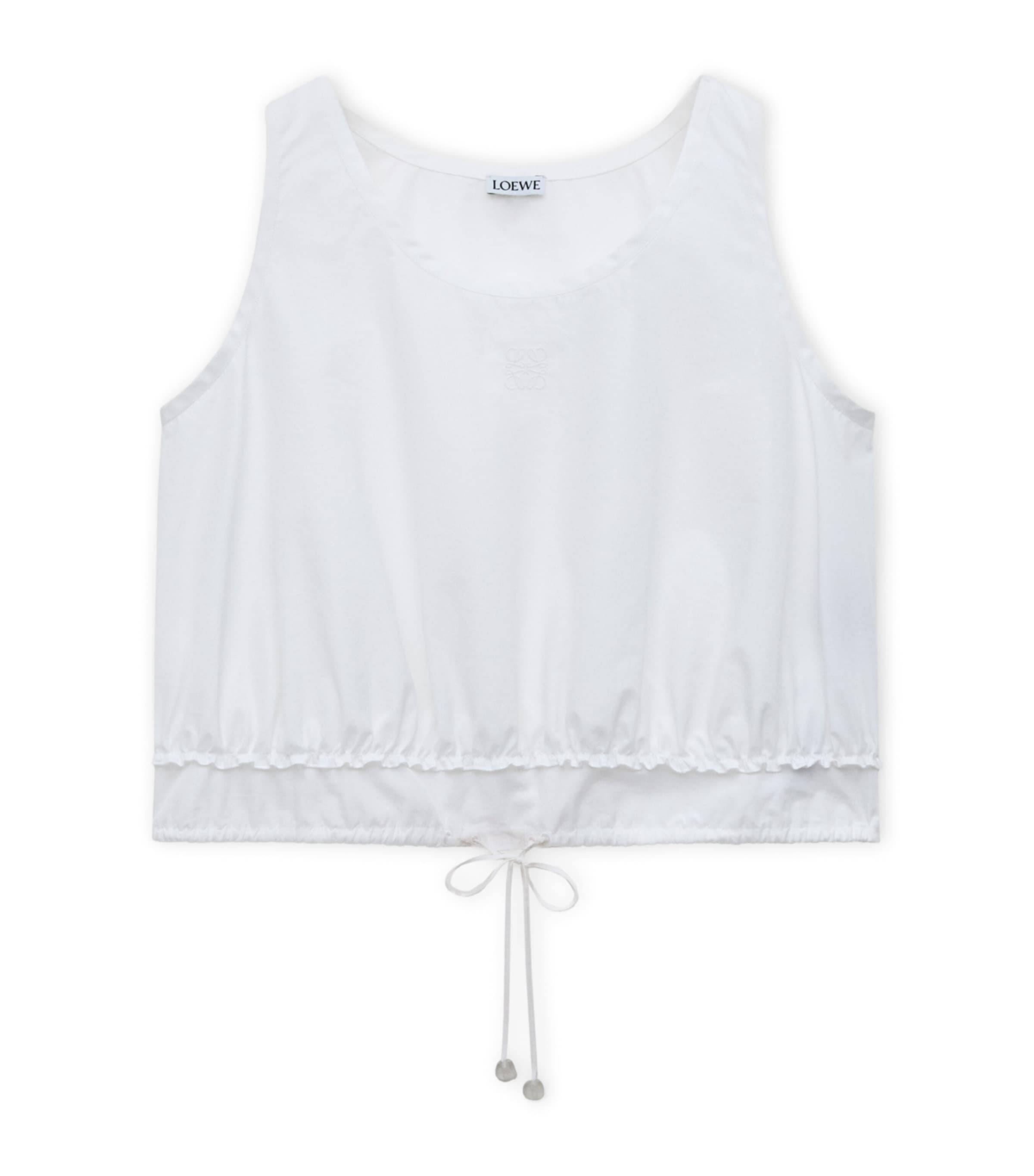 LOEWE Womens x Paula's Ibiza Cotton-Blend Sleeveless Crop Top White