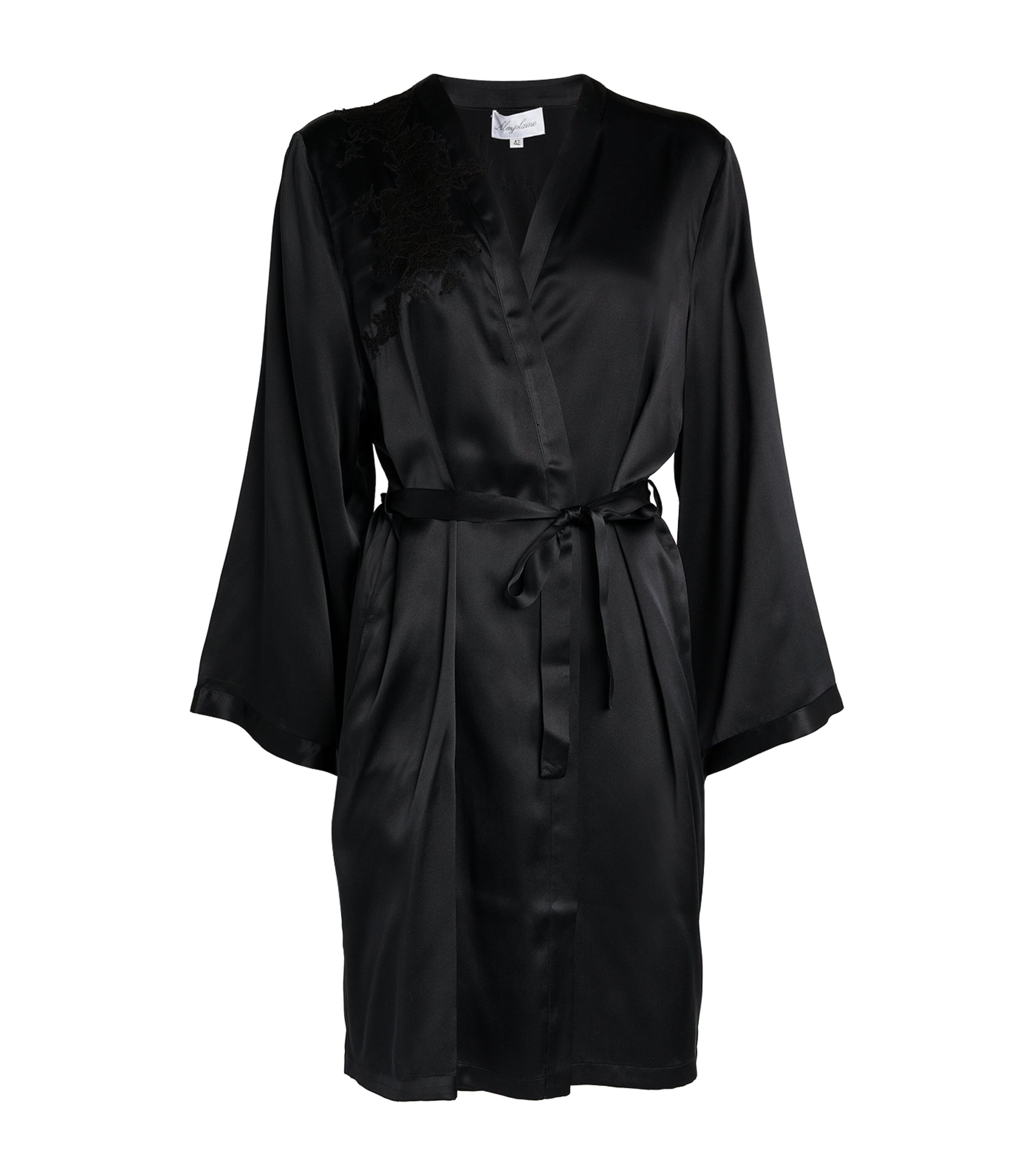 Silk Lace-Trim Robe