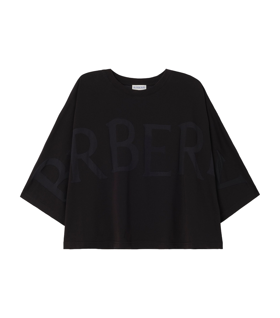 Burberry Womens Logo Cropped T-Shirt Black