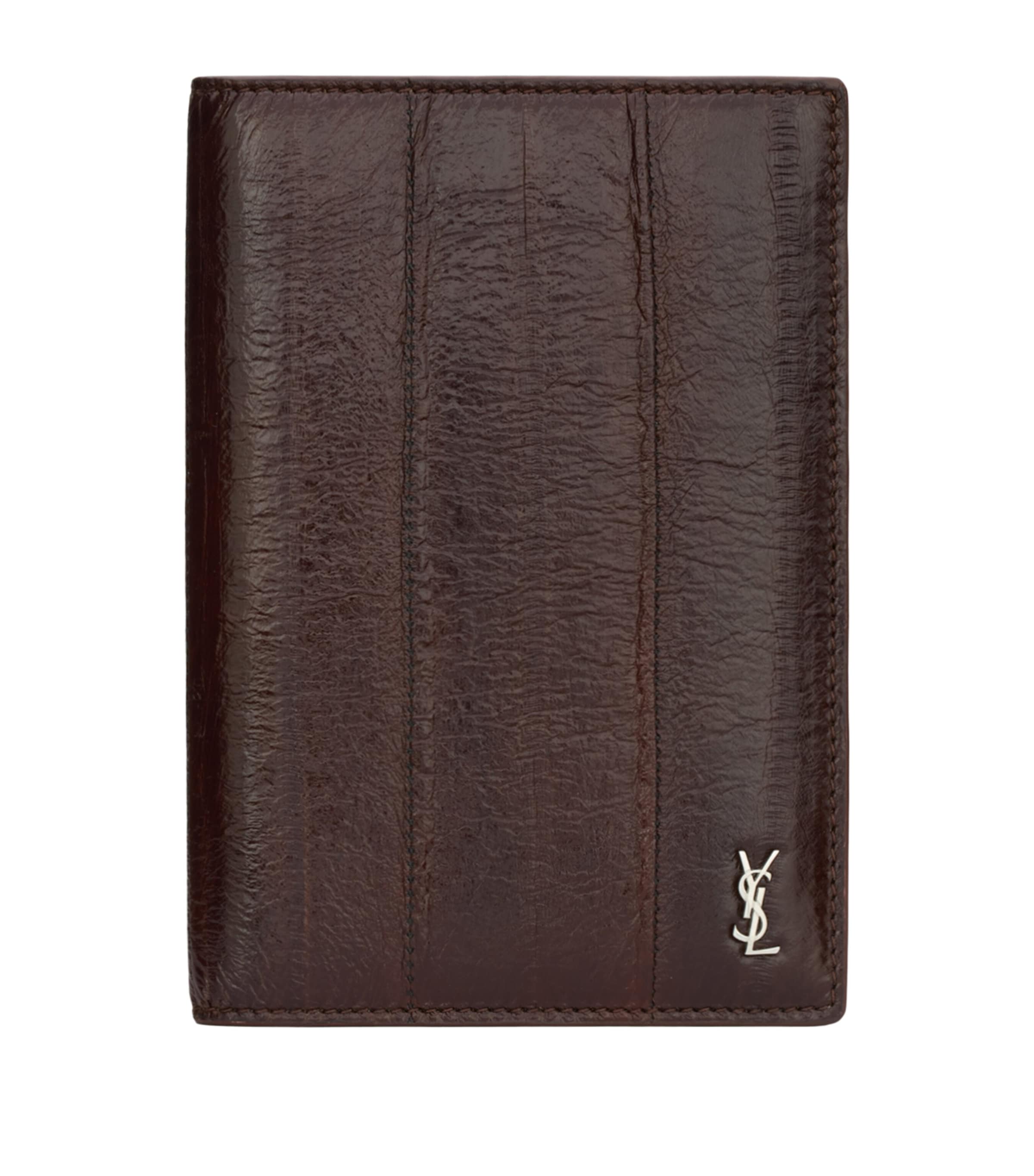 Saint Laurent Leather Monogram Passport Holder