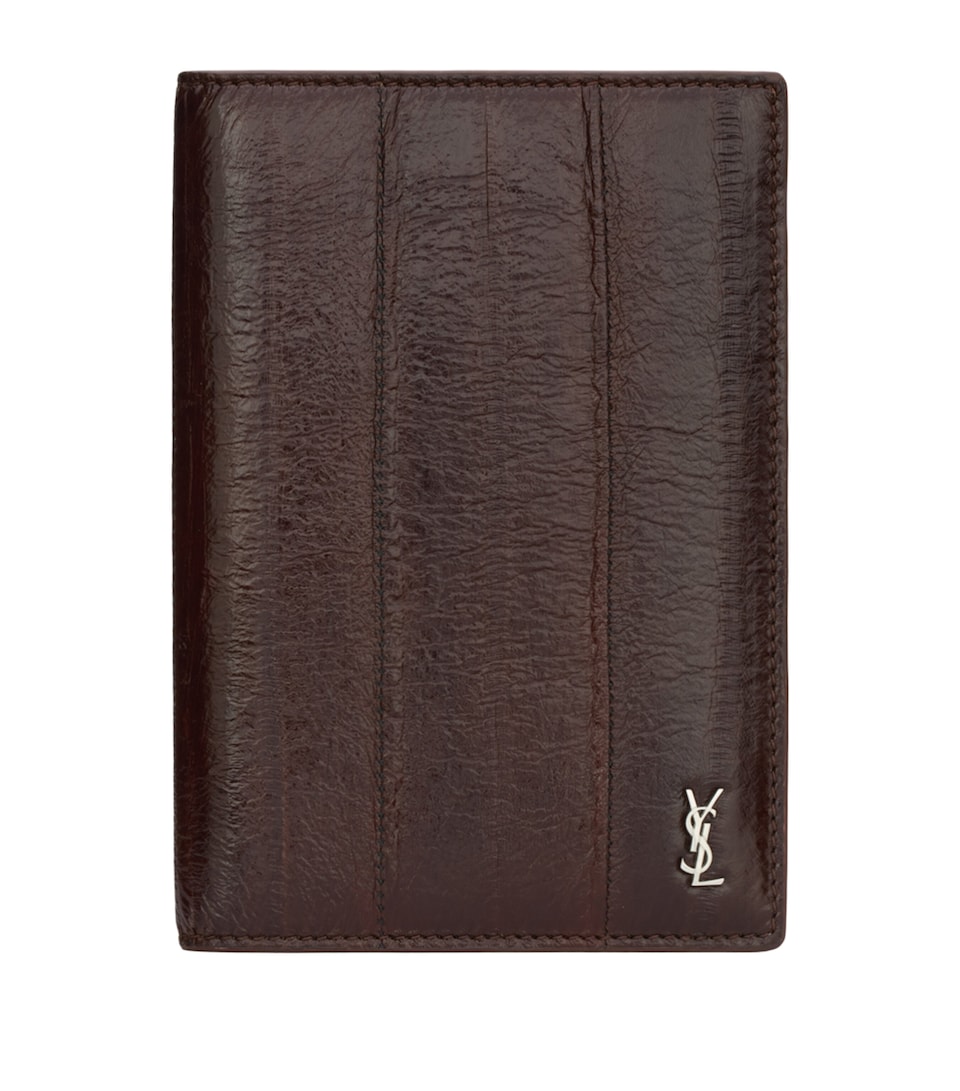 Saint Laurent Leather Monogram Passport Holder