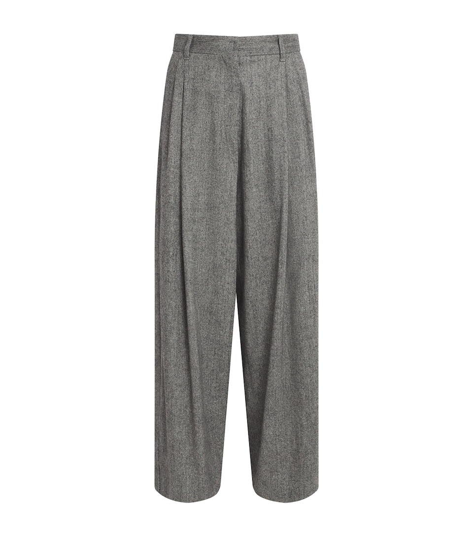 Virgin Wool-Blend Herringbone Trousers