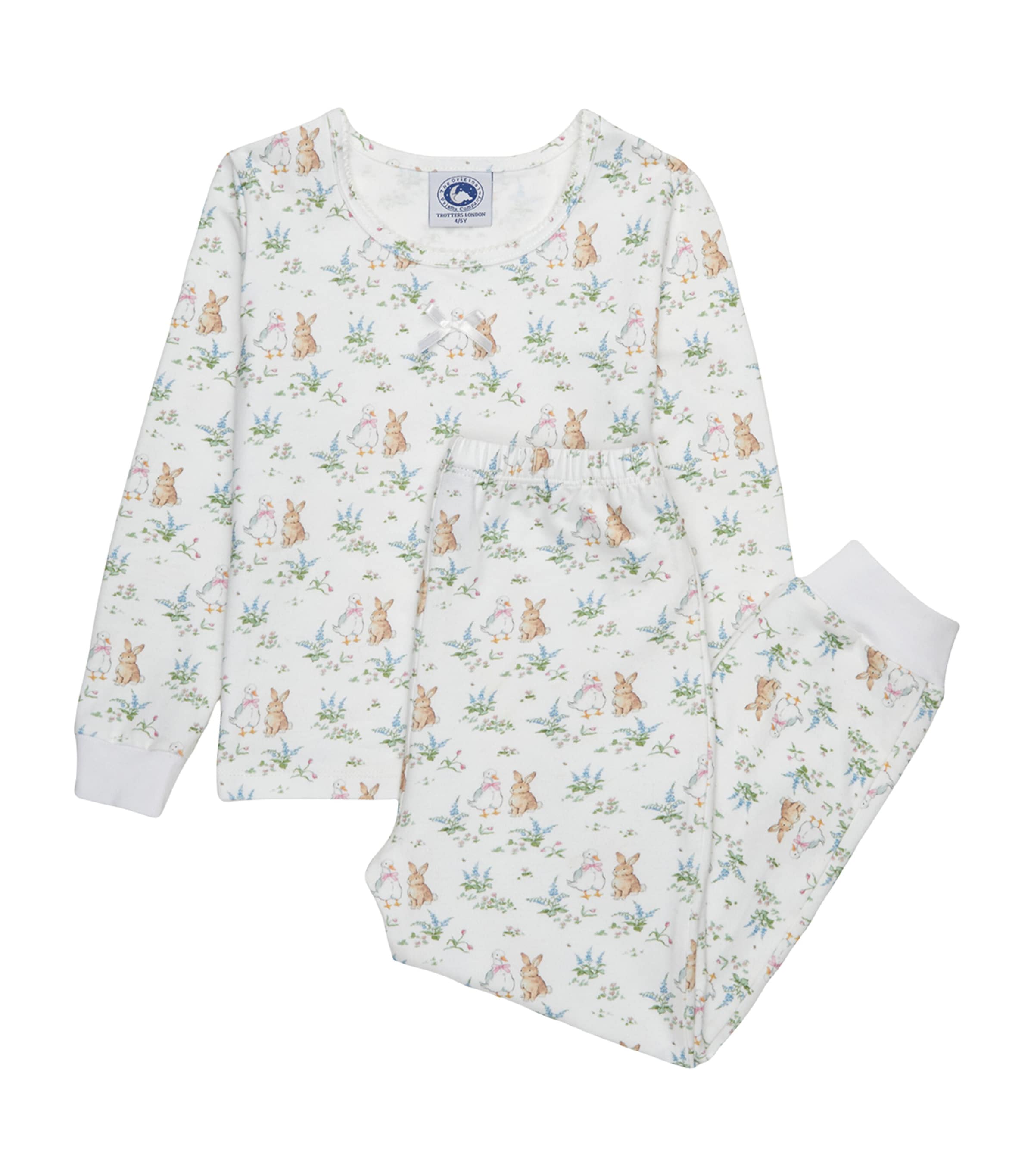 Trotters Duck and Bunny Print Pyjama Set (1-5 Years) White