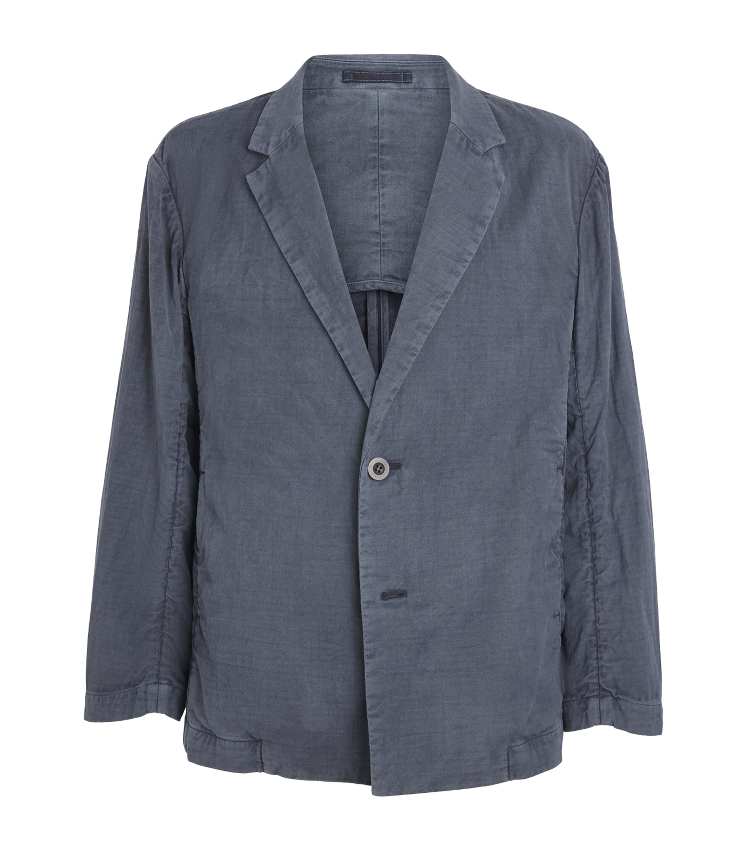 IM MEN Mens Cotton Pigment-Dyed Blazer Charcoal Gray