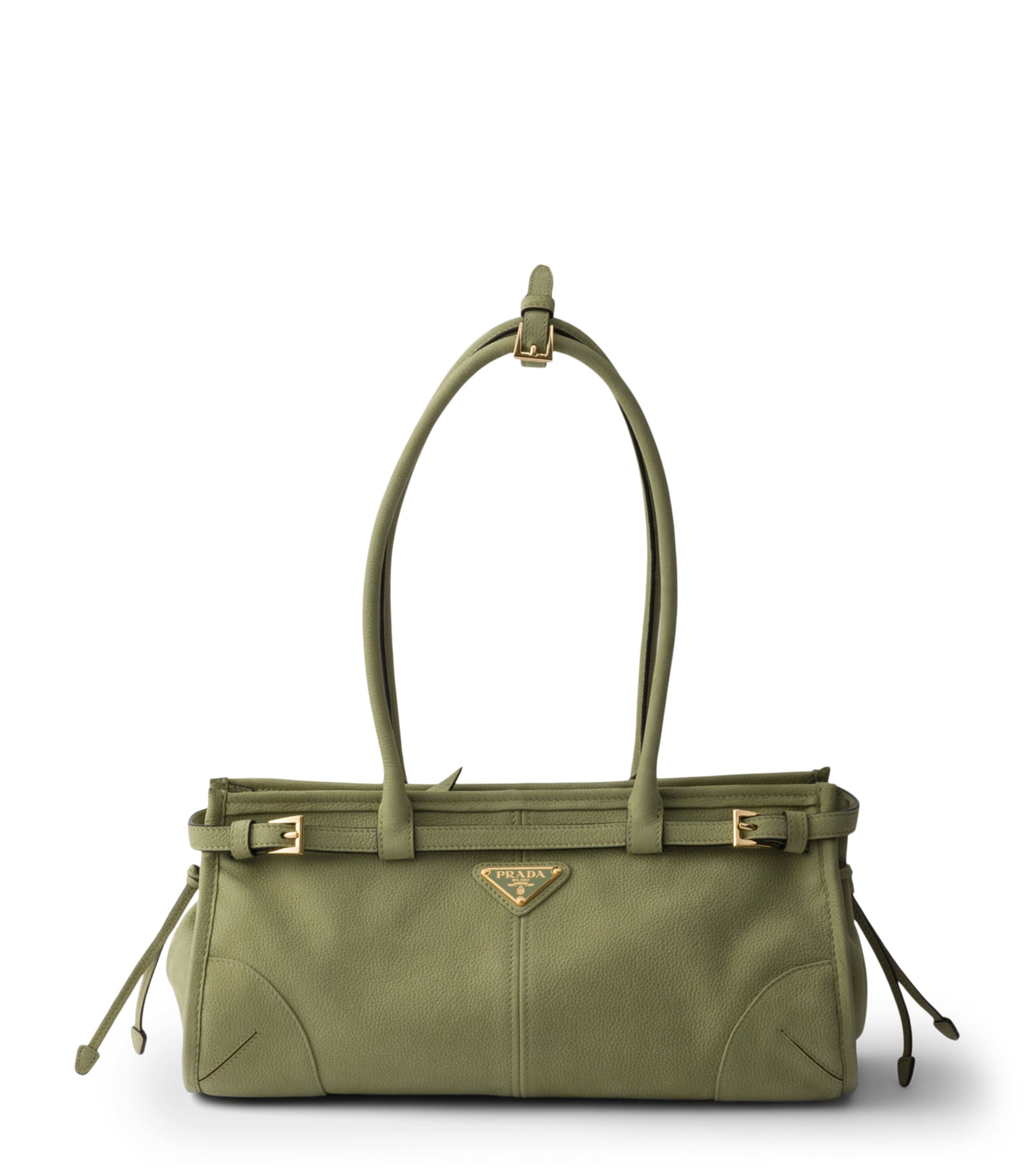 Prada Medium Nubuck Bonnie Shoulder Bag Green