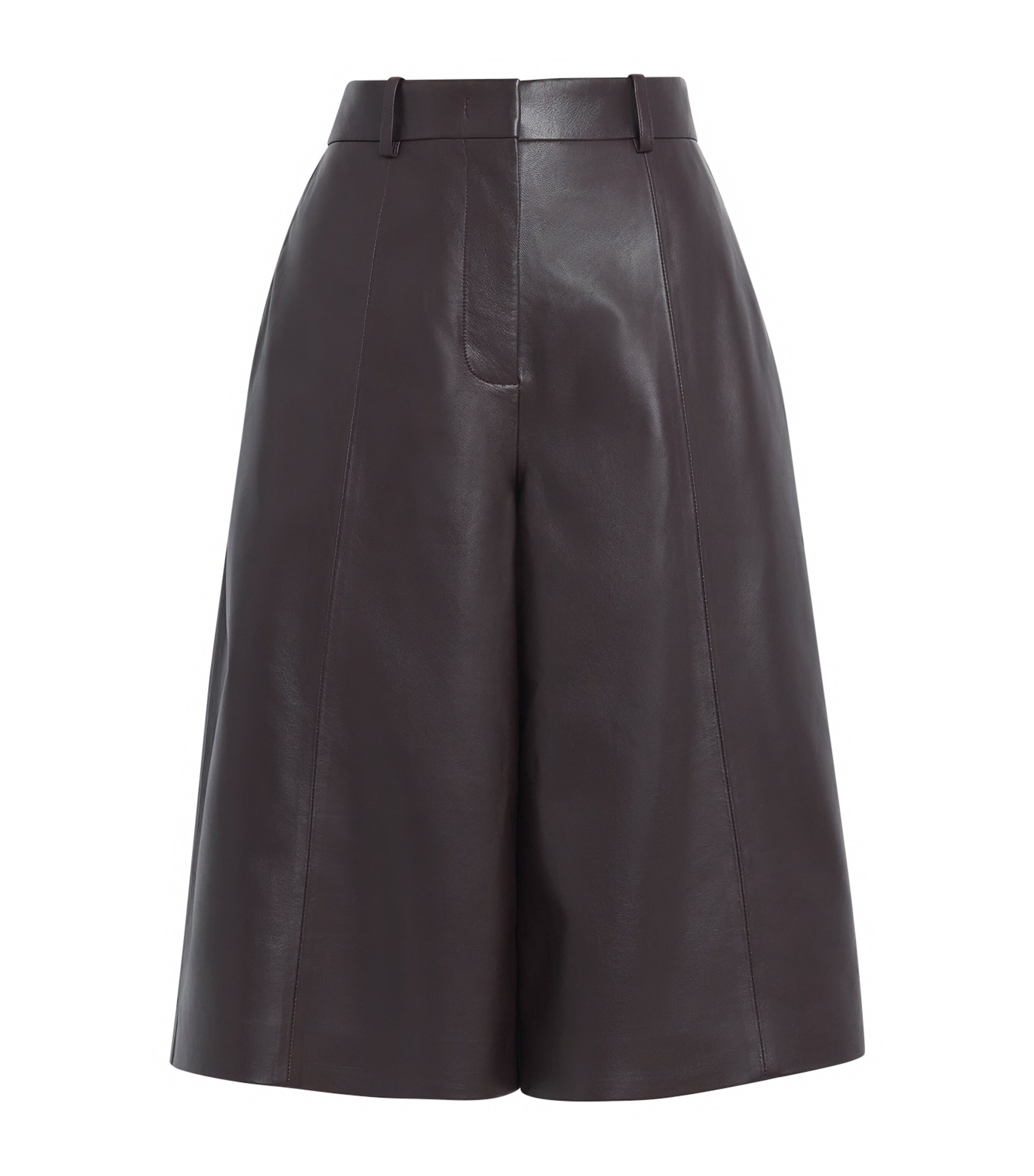 Joseph Womens Nappa Lambskin Asia Shorts Mahogany