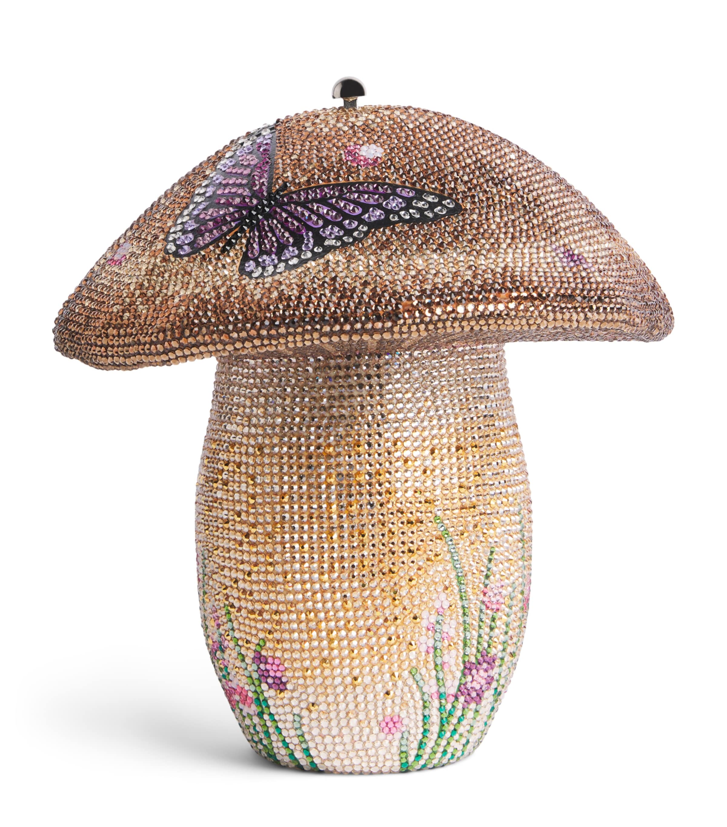 Judith Leiber Embellished Mushroom Bella Clutch Bag Sprmt Slvr Prosecco
