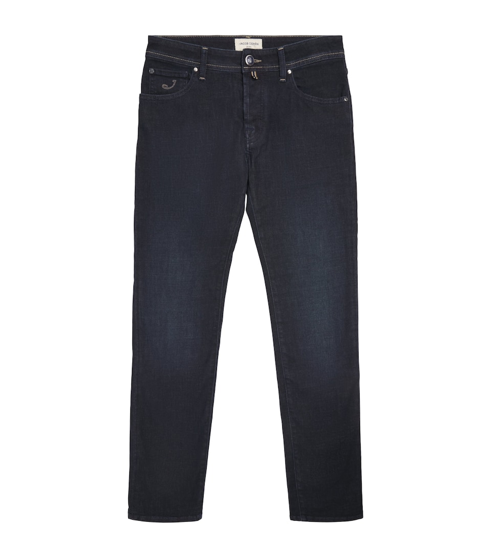 JACOB COHËN Mens Pony Hair-Patch Nick Slim Jeans Dark Blue