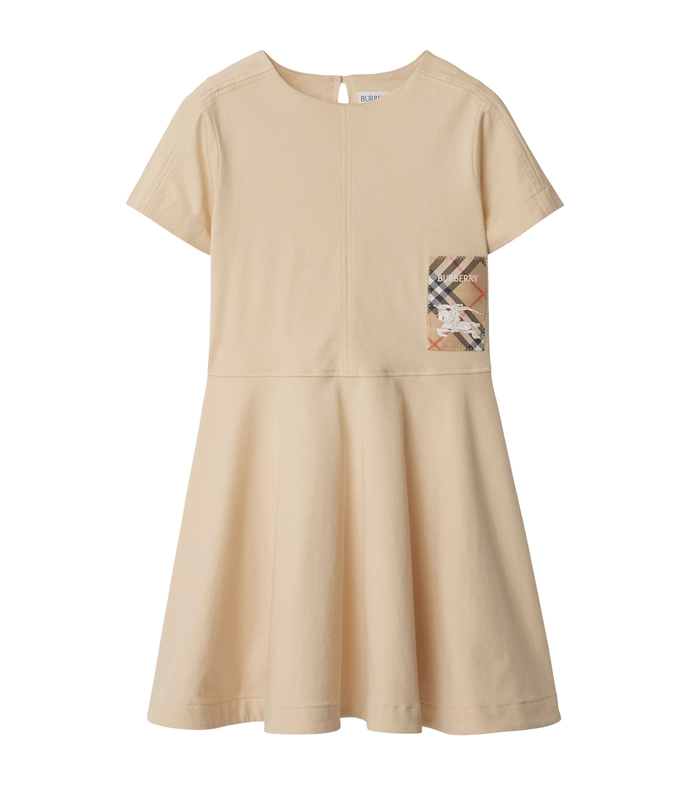 Cotton Check Label Dress (3-12 Years)