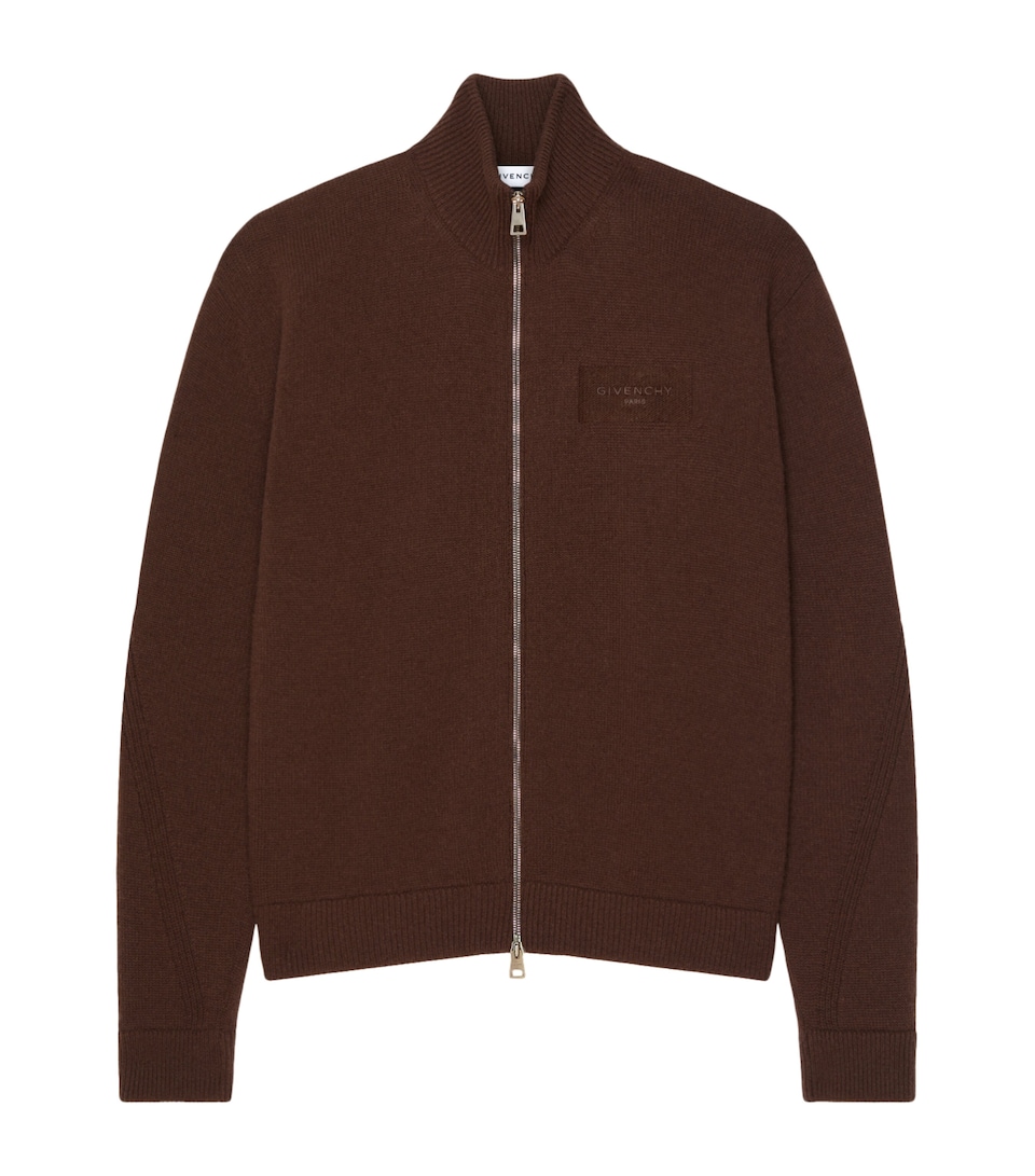 Givenchy Mens Wool-Cashmere Couture Seam Zip-Up Cardigan