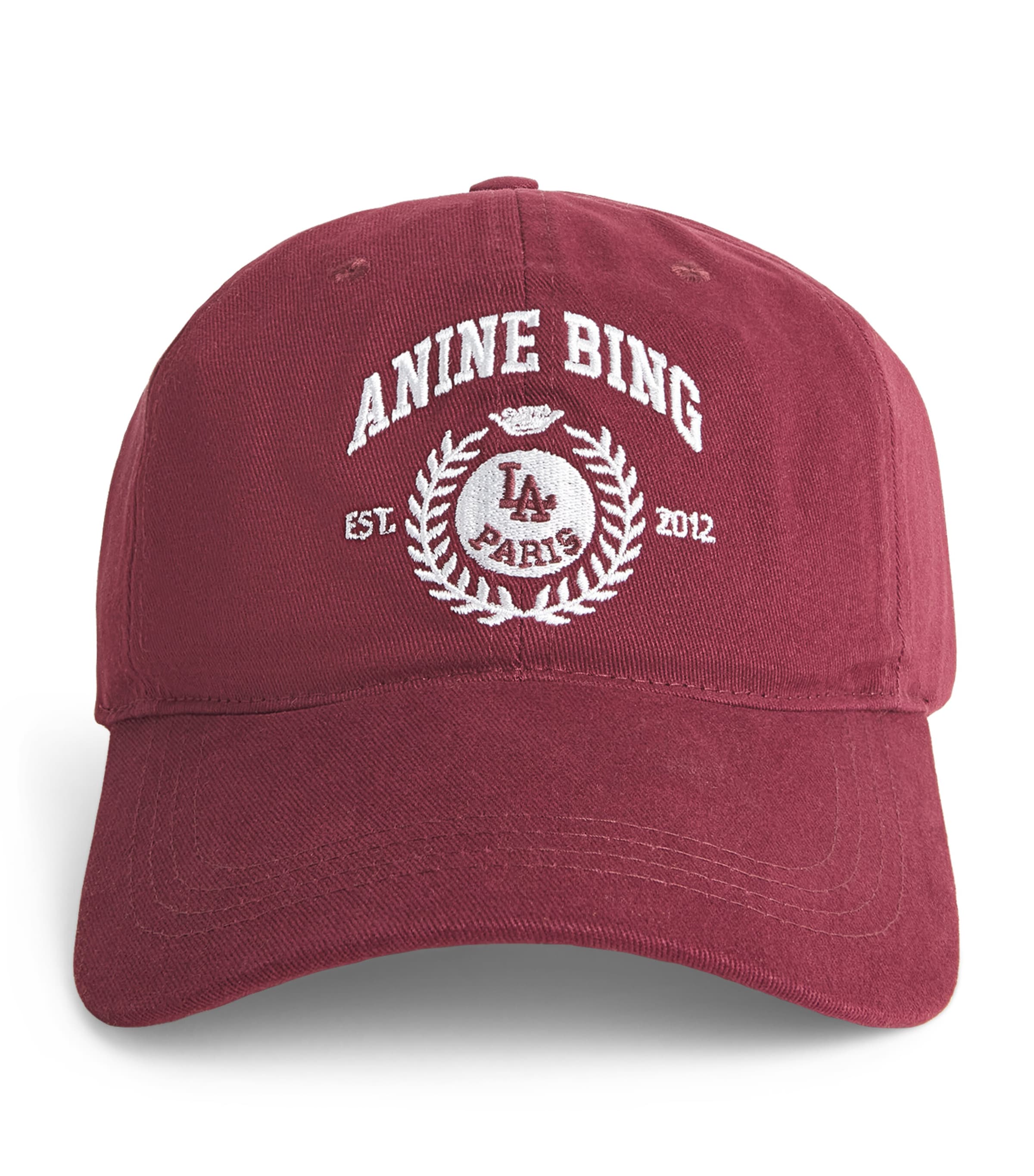 ANINE BING Embroidered Jeremy Baseball Cap Fig