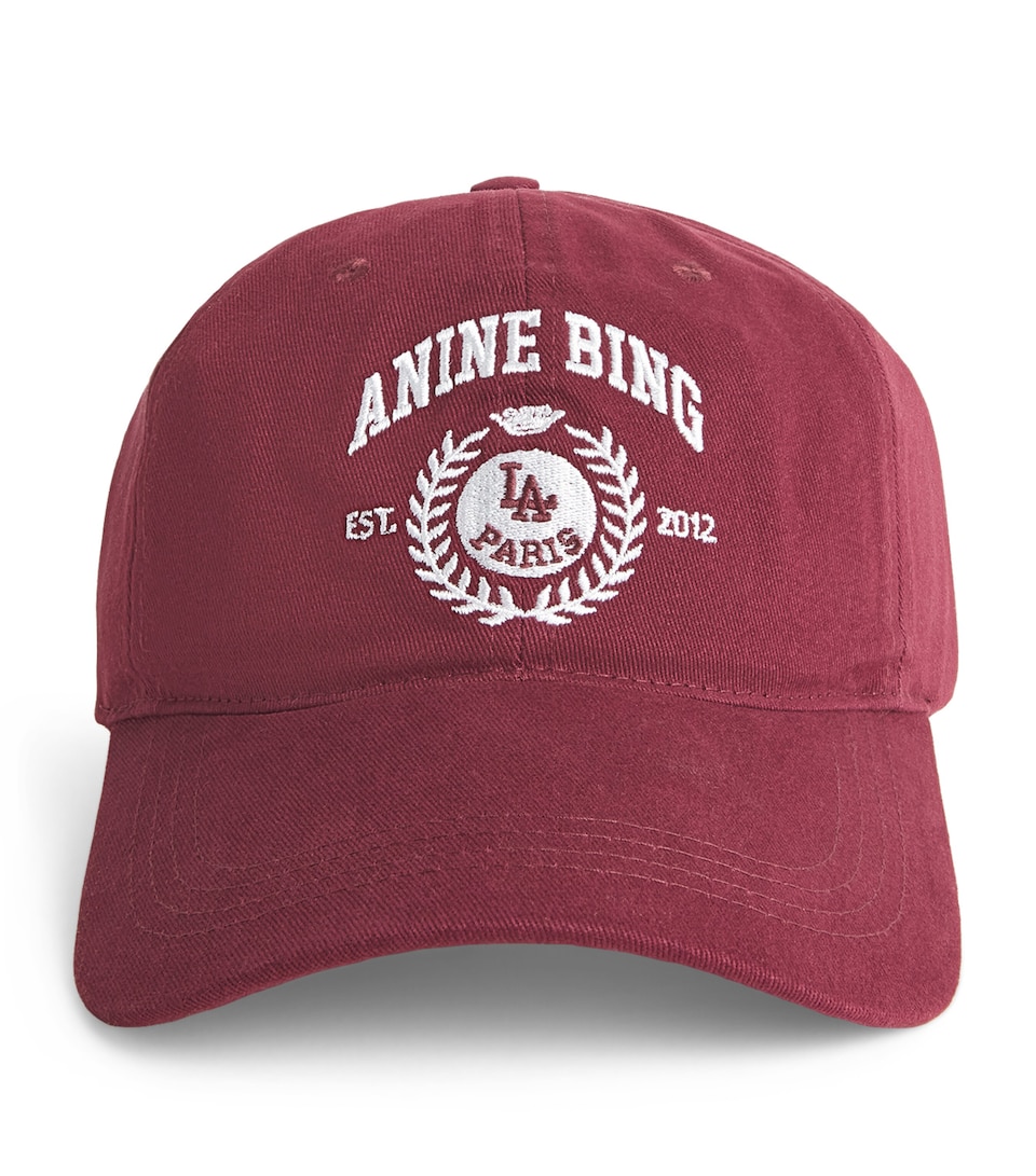 ANINE BING Embroidered Jeremy Baseball Cap Fig