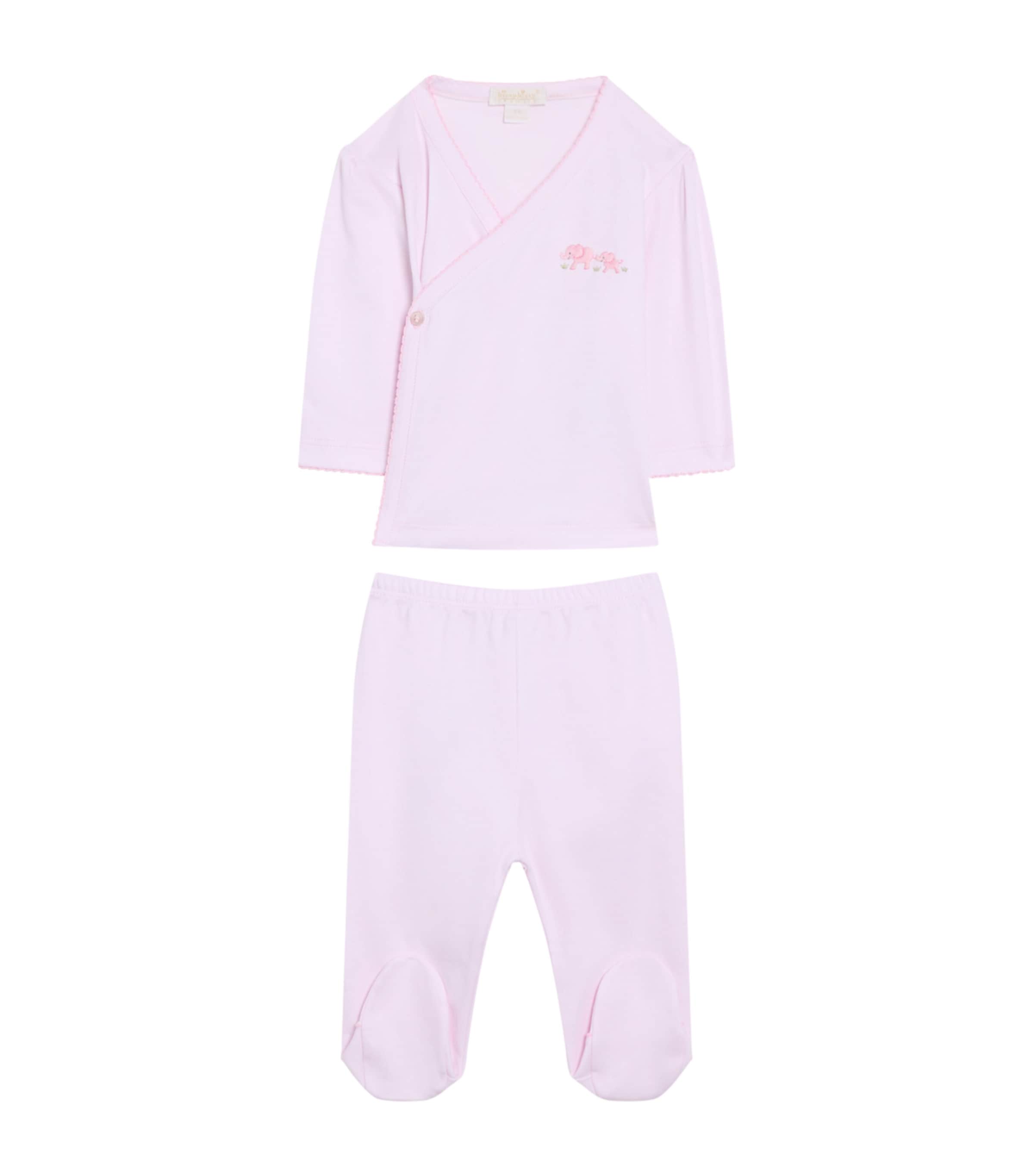 Embroidered Elephant Top and Trousers Set (Newborn - 6 Months)
