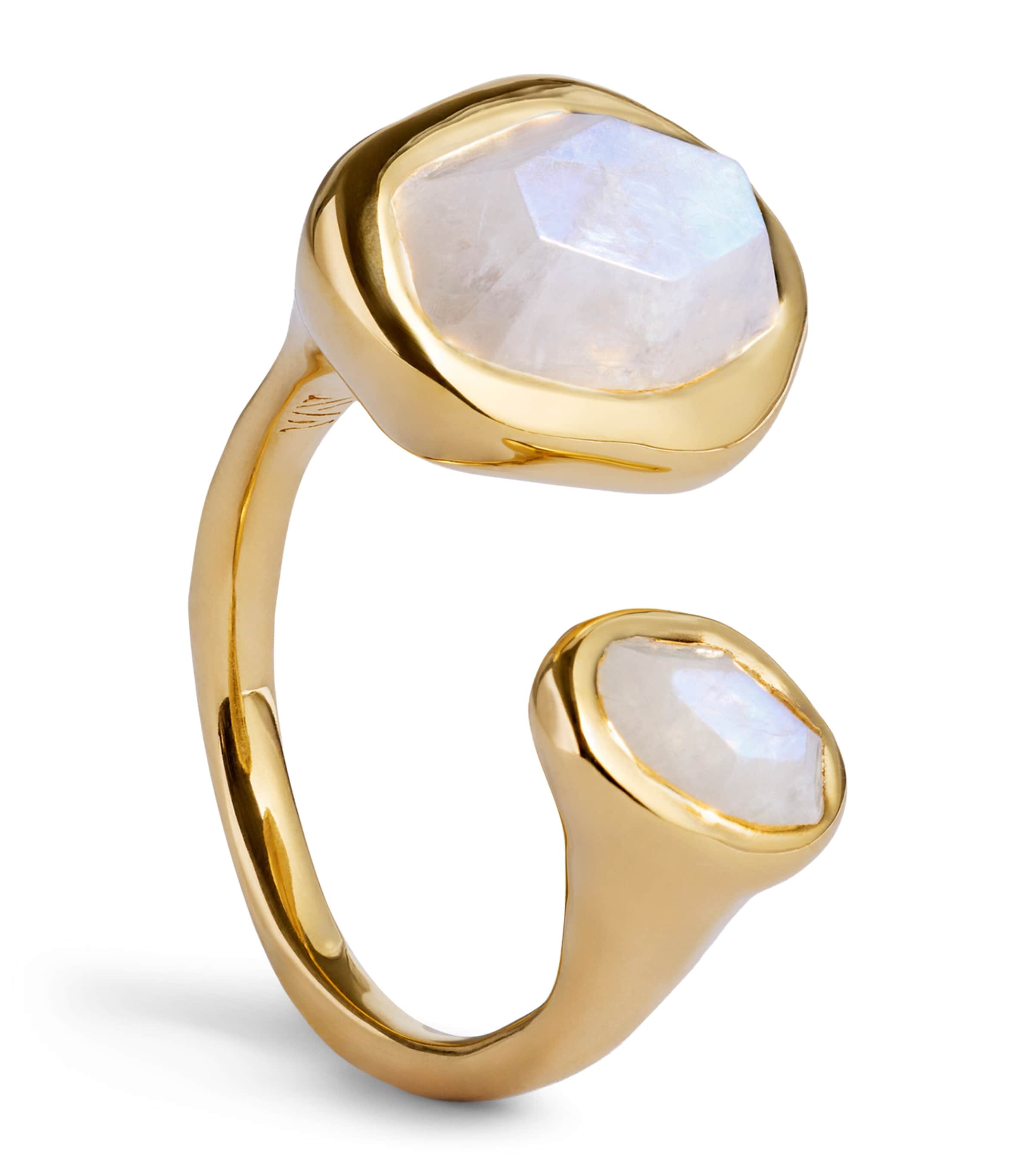 Monica Vinader Gold Vermeil and Moonstone Odyssey Open Ring White