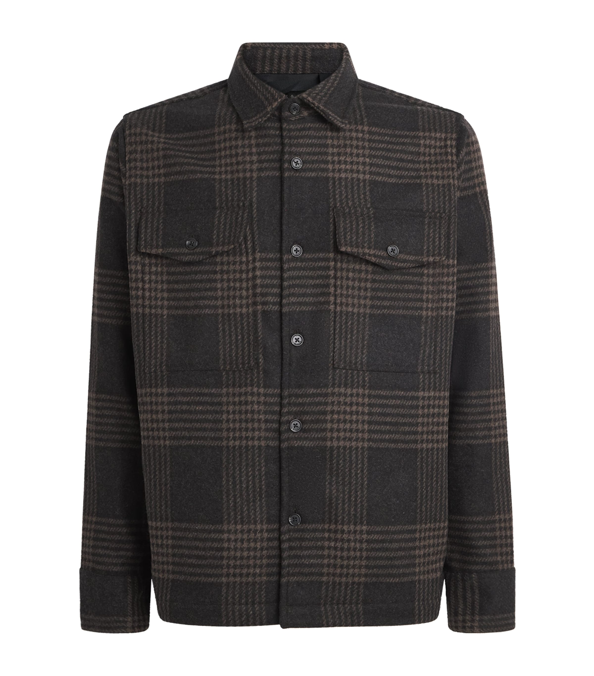 Rag & Bone Mens Wool-Blend Austin Check Jacket Brownplaid