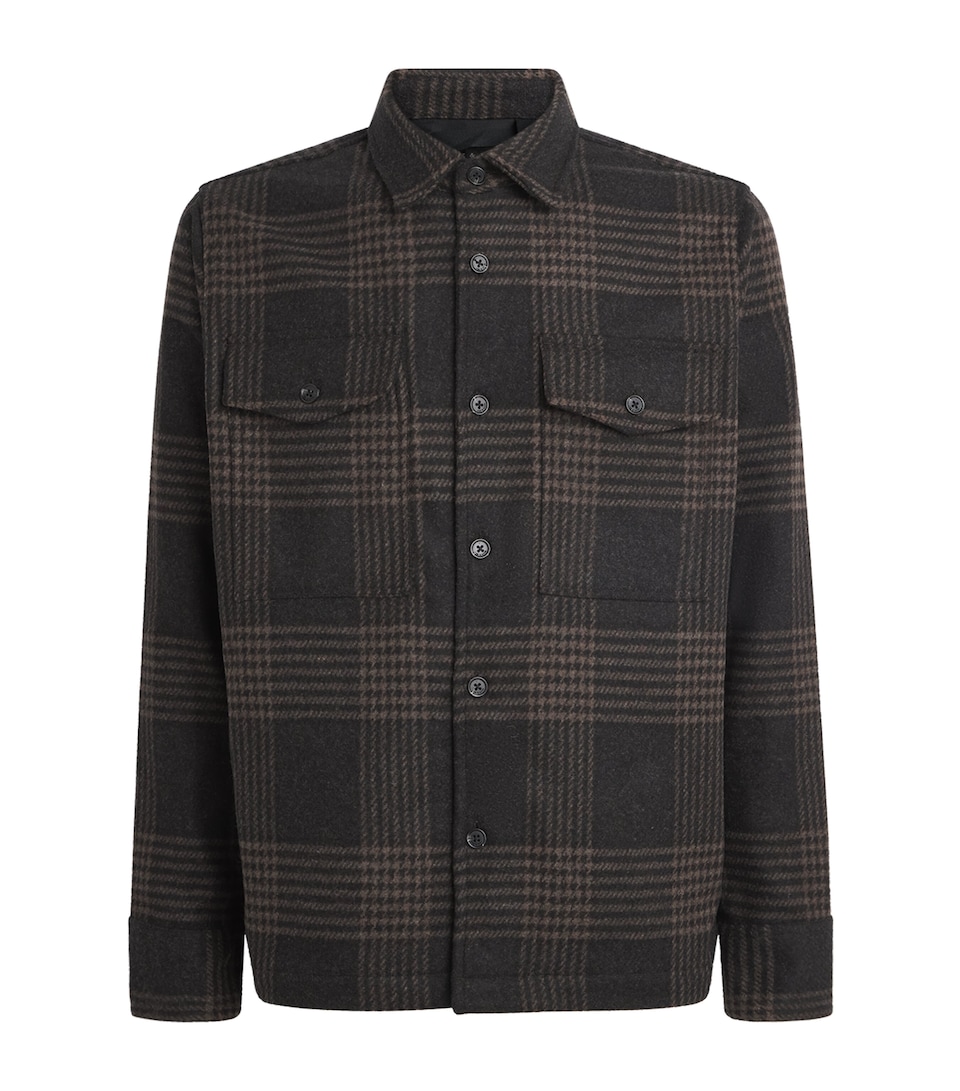 Rag & Bone Mens Wool-Blend Austin Check Jacket Brownplaid