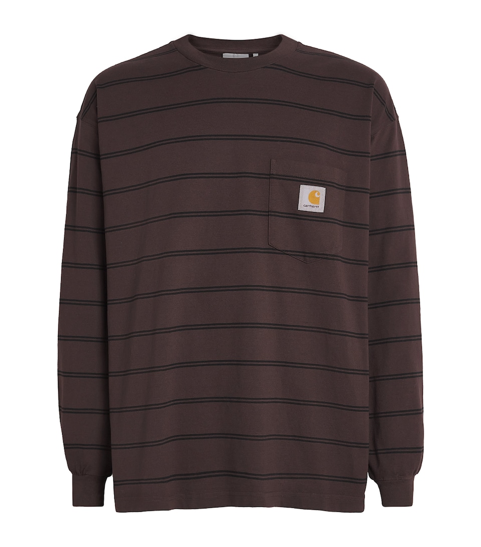 Carhartt WIP Mens Stripe Cardona Long-Sleeve T-Shirt Car Str/ntrl/pal
