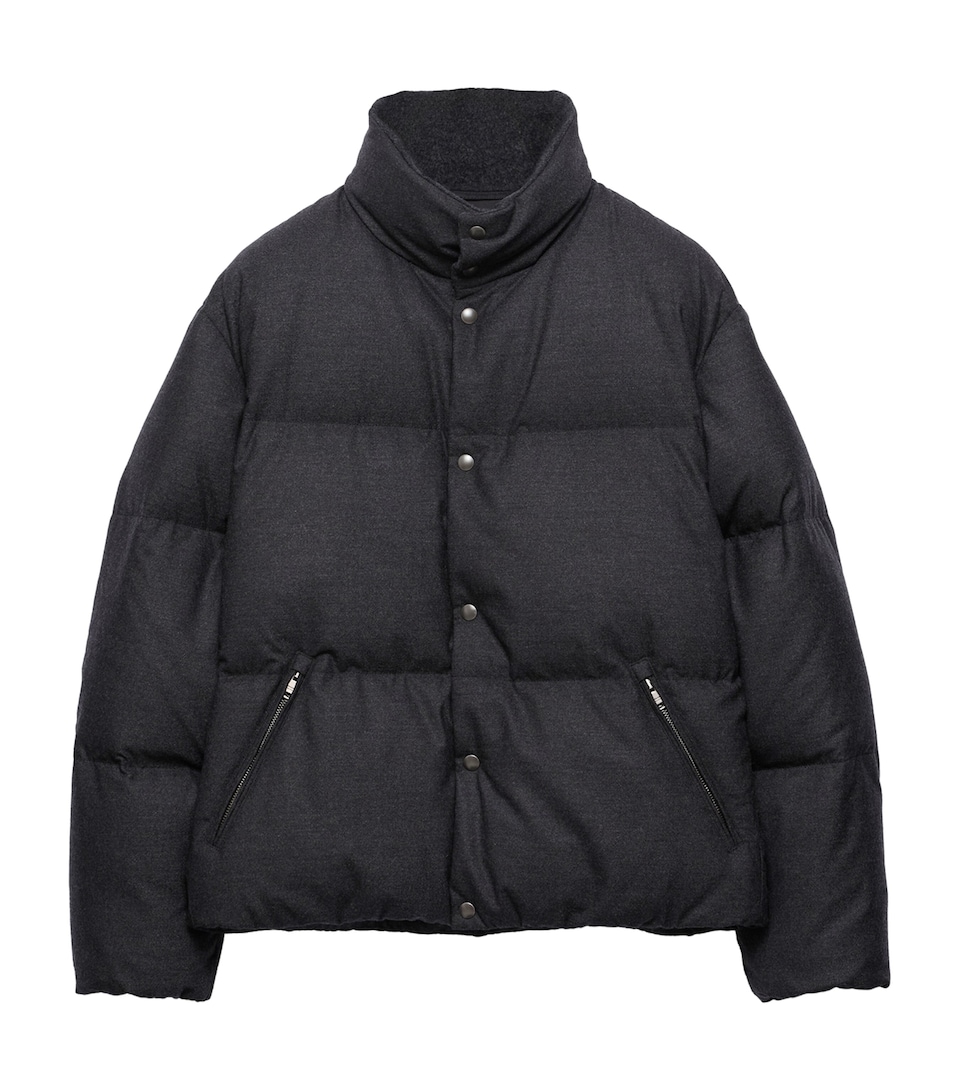 Prada Mens Cashmere Puffer Jacket Grey