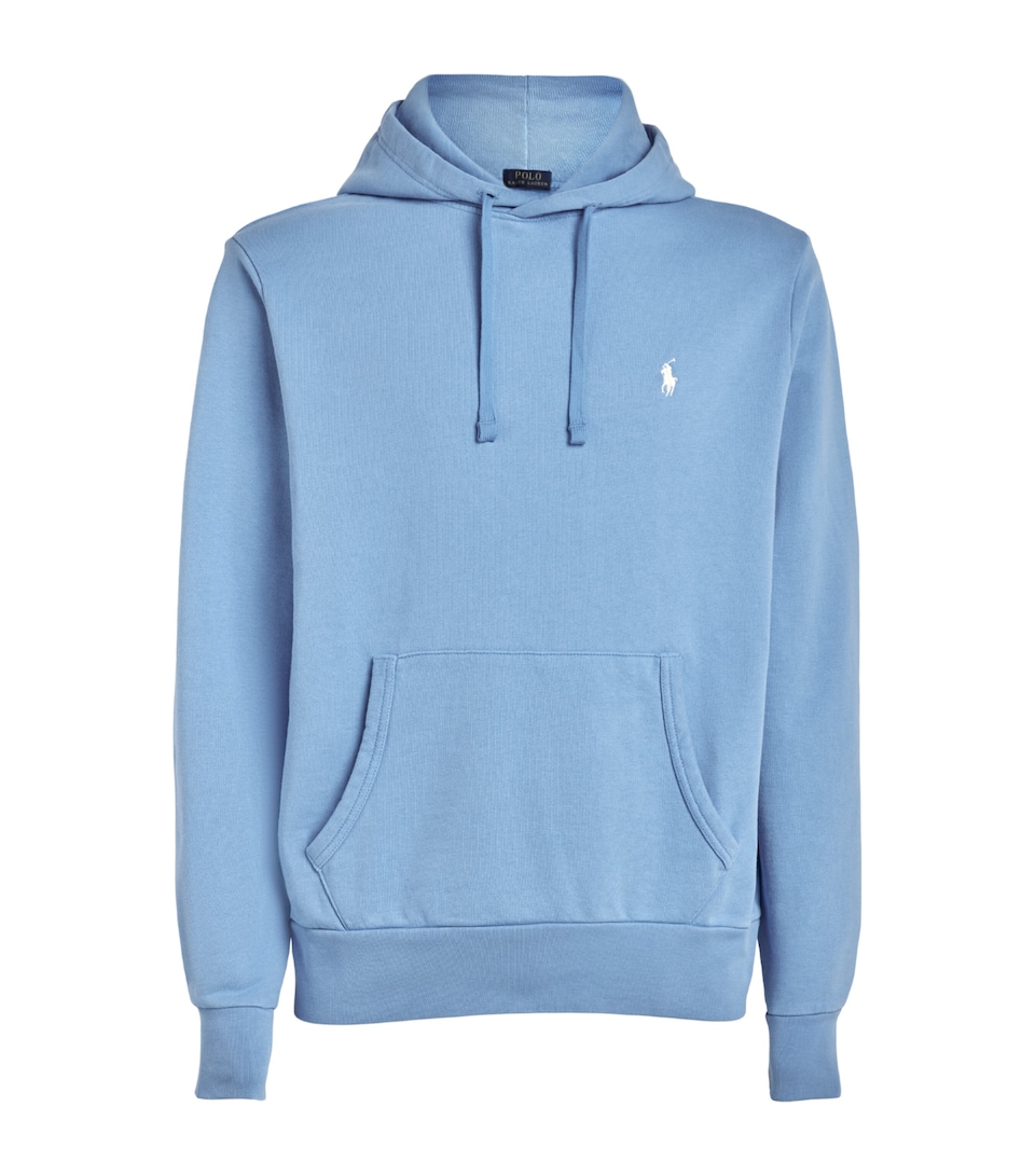 Polo Ralph Lauren Mens Cotton Loopback Fleece Polo Pony Hoodie Bristol Blue
