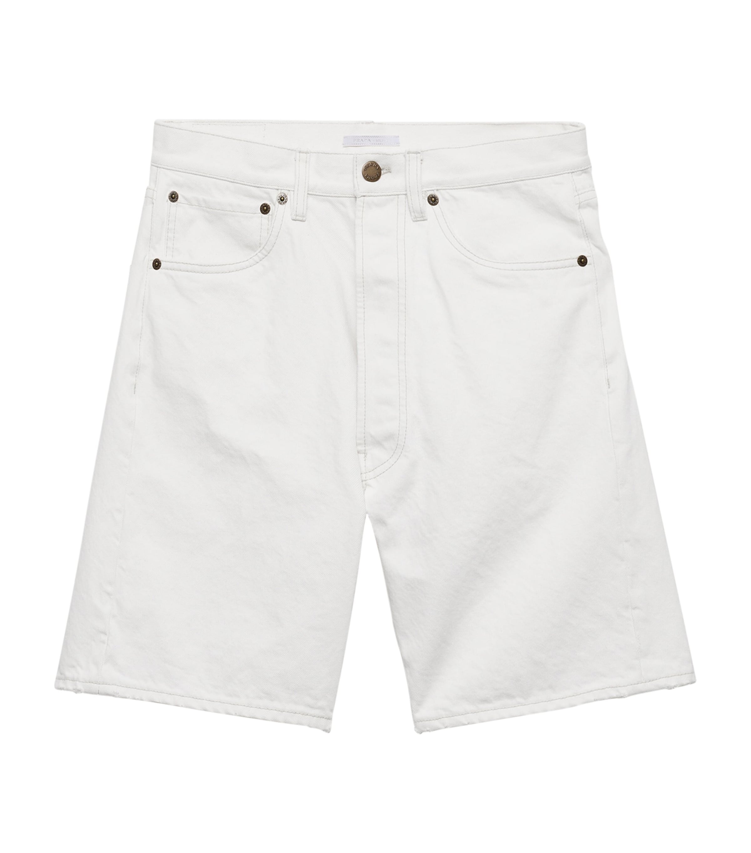 Prada Mens Denim Bermuda Shorts White