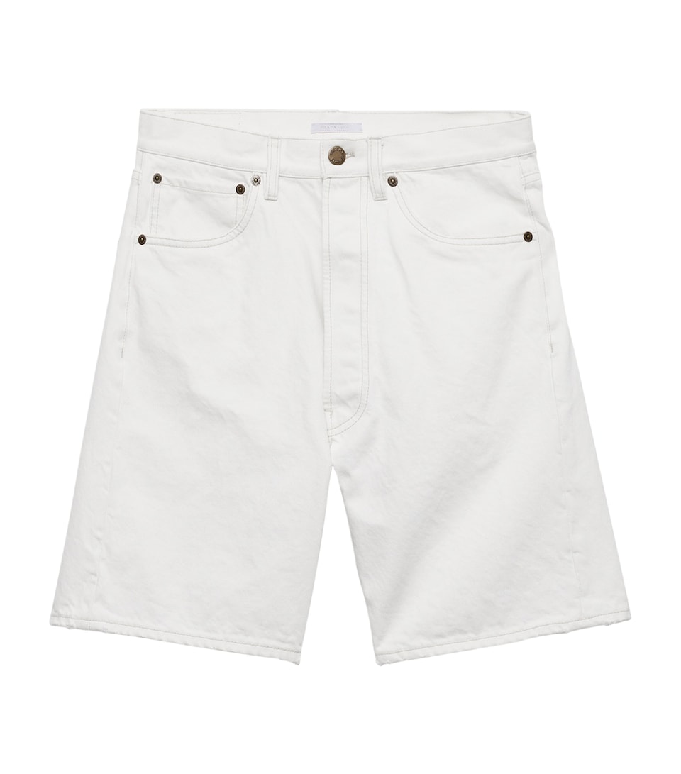 Prada Mens Denim Bermuda Shorts White